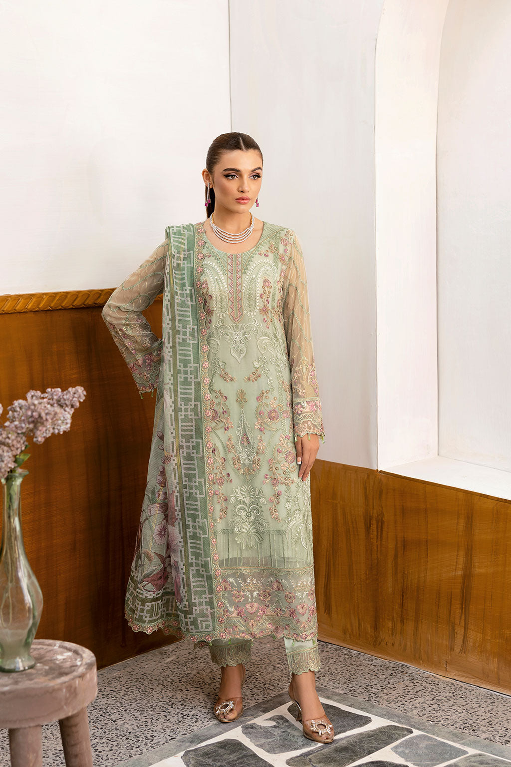 Ramsha | Chevron Chiffon Collection | A-1003 - Official Ramsha stockist in UK - Sakeena London
