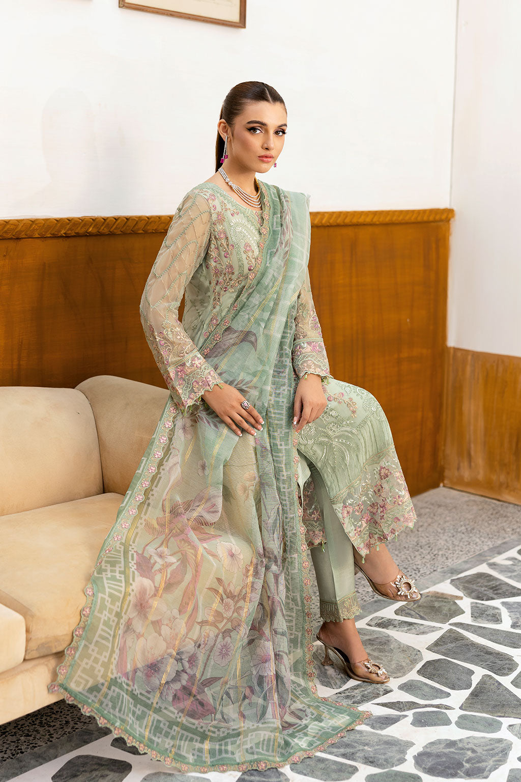 Ramsha | Chevron Chiffon Collection | A-1003 - Official Ramsha stockist in UK - Sakeena London