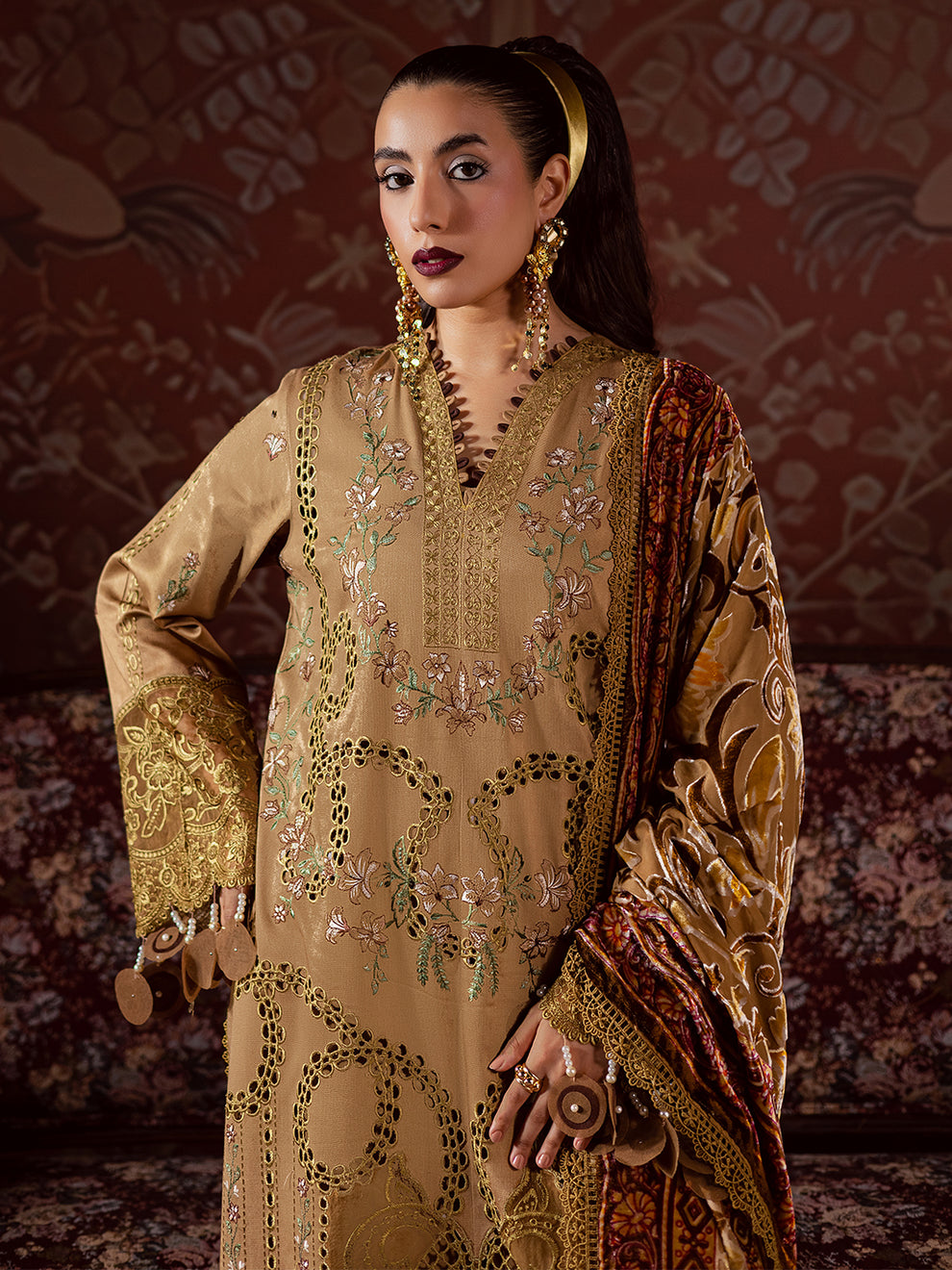Mahnur | Amelia Luxury Winter 25 | CK-006 Kotrai - Official Mahnur stockist in UK - Sakeena London