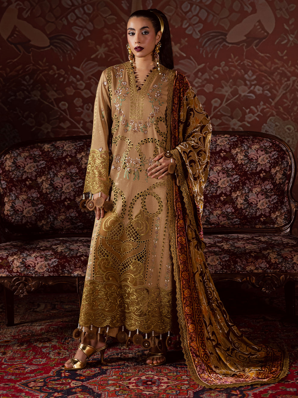 Mahnur | Amelia Luxury Winter 25 | CK-006 Kotrai - Official Mahnur stockist in UK - Sakeena London