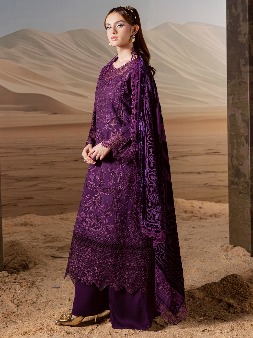 Mahnur | Amelia Luxury Winter 25 | CK-010 Kotrai - Official Mahnur stockist in UK - Sakeena London