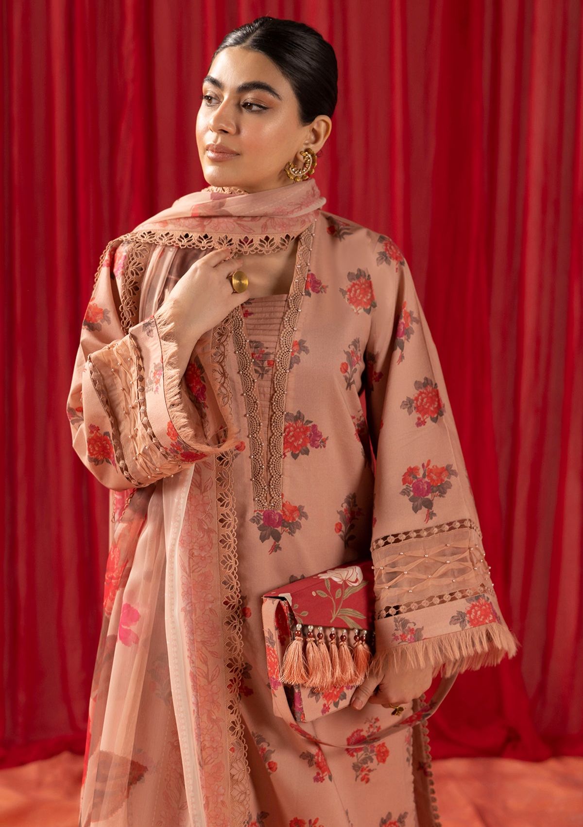 Lawn Collection - Alizeh - Sheen - ALS24#03 - CORAL PEACH