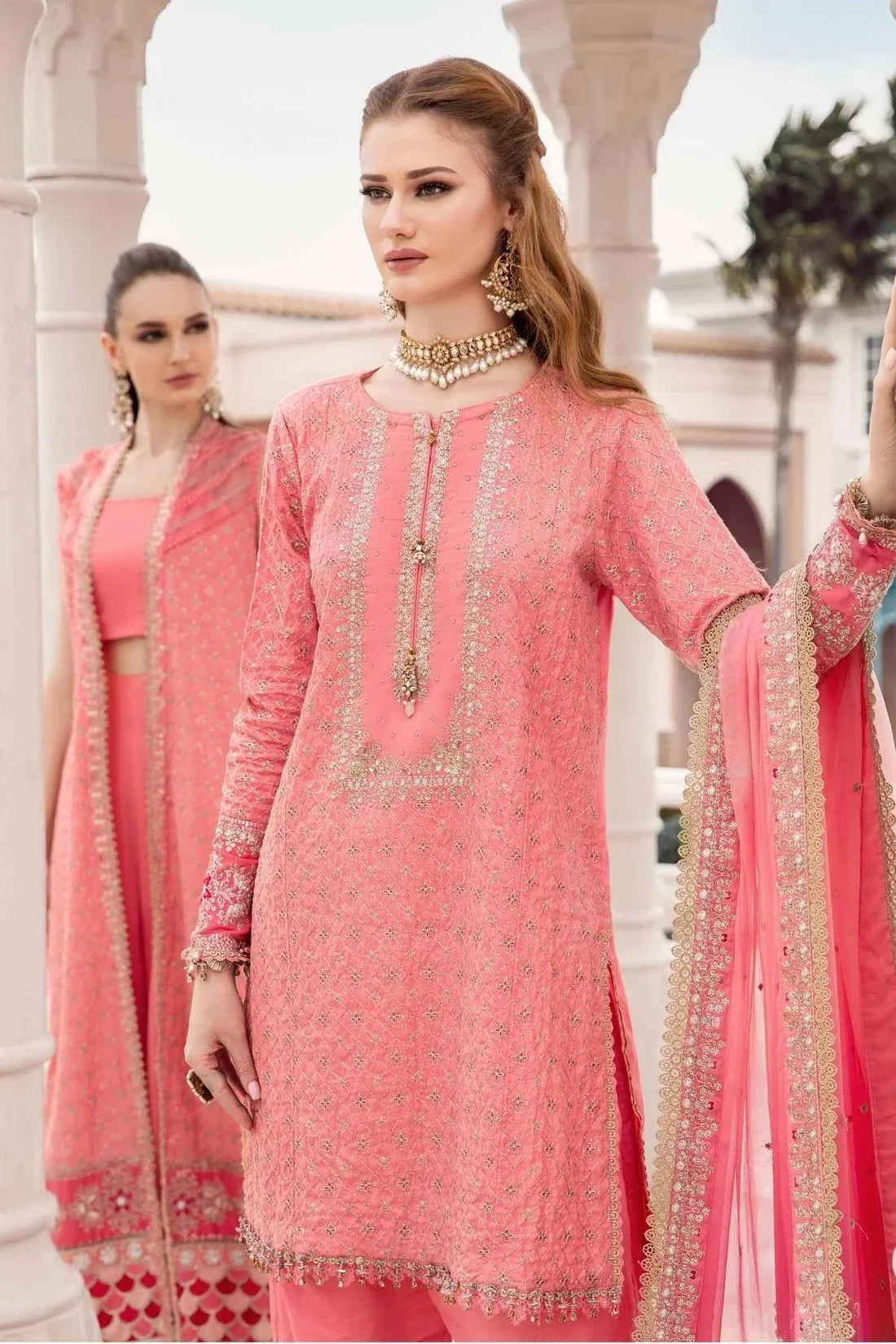 Maria B | Sateen Formals 23 | Candy Pink CST-701 - Official Maria B stockist in UK - Sakeena London