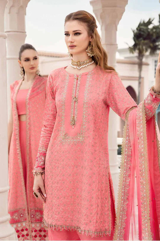 Maria B | Sateen Formals 23 | Candy Pink CST-701 - Official Maria B stockist in UK - Sakeena London