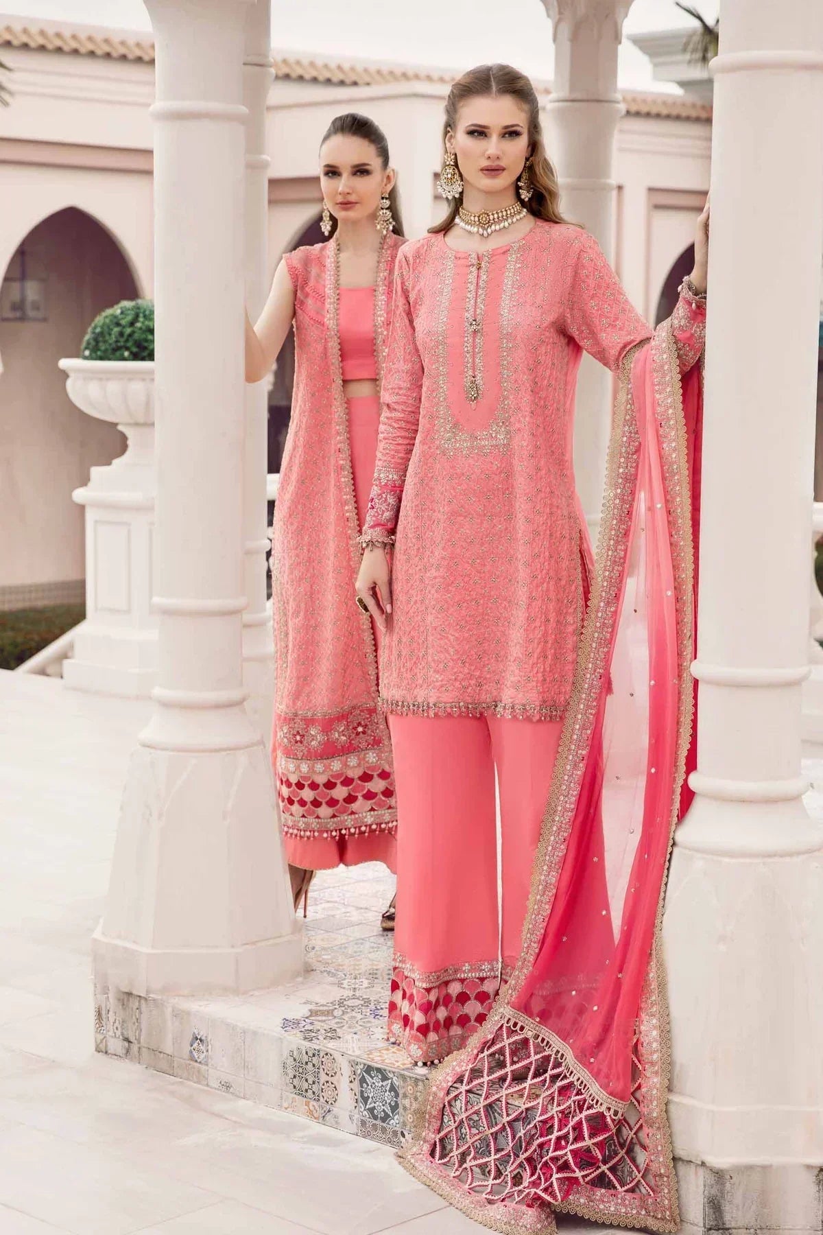 Maria B | Sateen Formals 23 | Candy Pink CST-701 - Official Maria B stockist in UK - Sakeena London