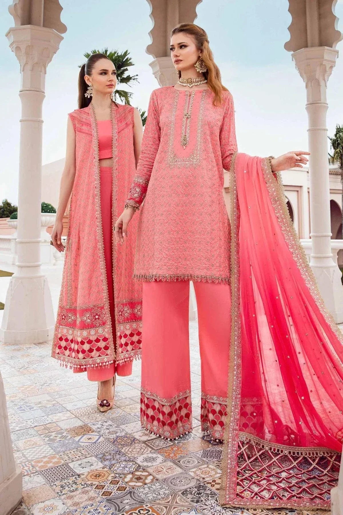 Maria B | Sateen Formals 23 | Candy Pink CST-701 - Official Maria B stockist in UK - Sakeena London