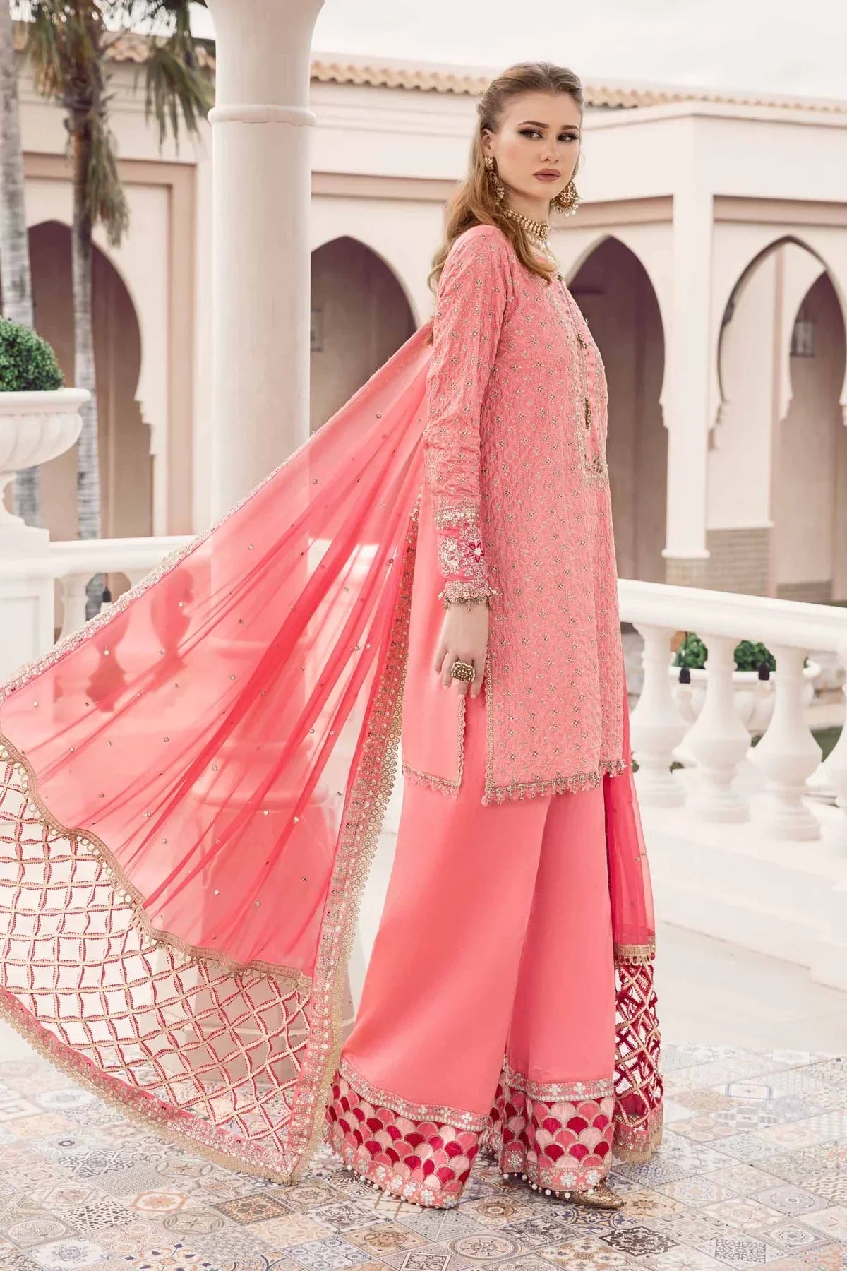 Maria B | Sateen Formals 23 | Candy Pink CST-701 - Official Maria B stockist in UK - Sakeena London