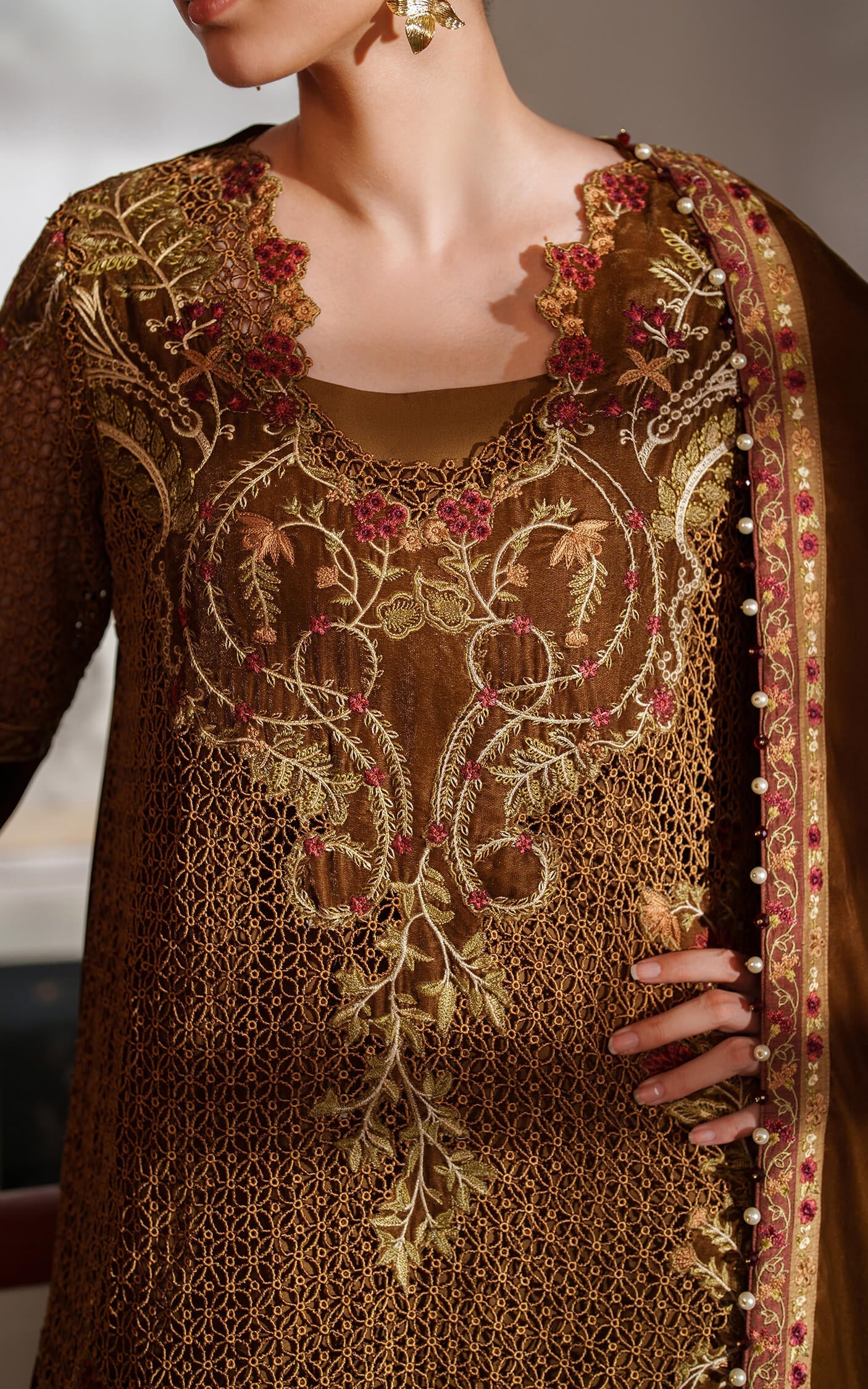 Asifa and Nabeel | Pashmina Luxe 25 |Cedar LWC25-08 - Official Asifa and Nabeel stockist in UK - Sakeena London