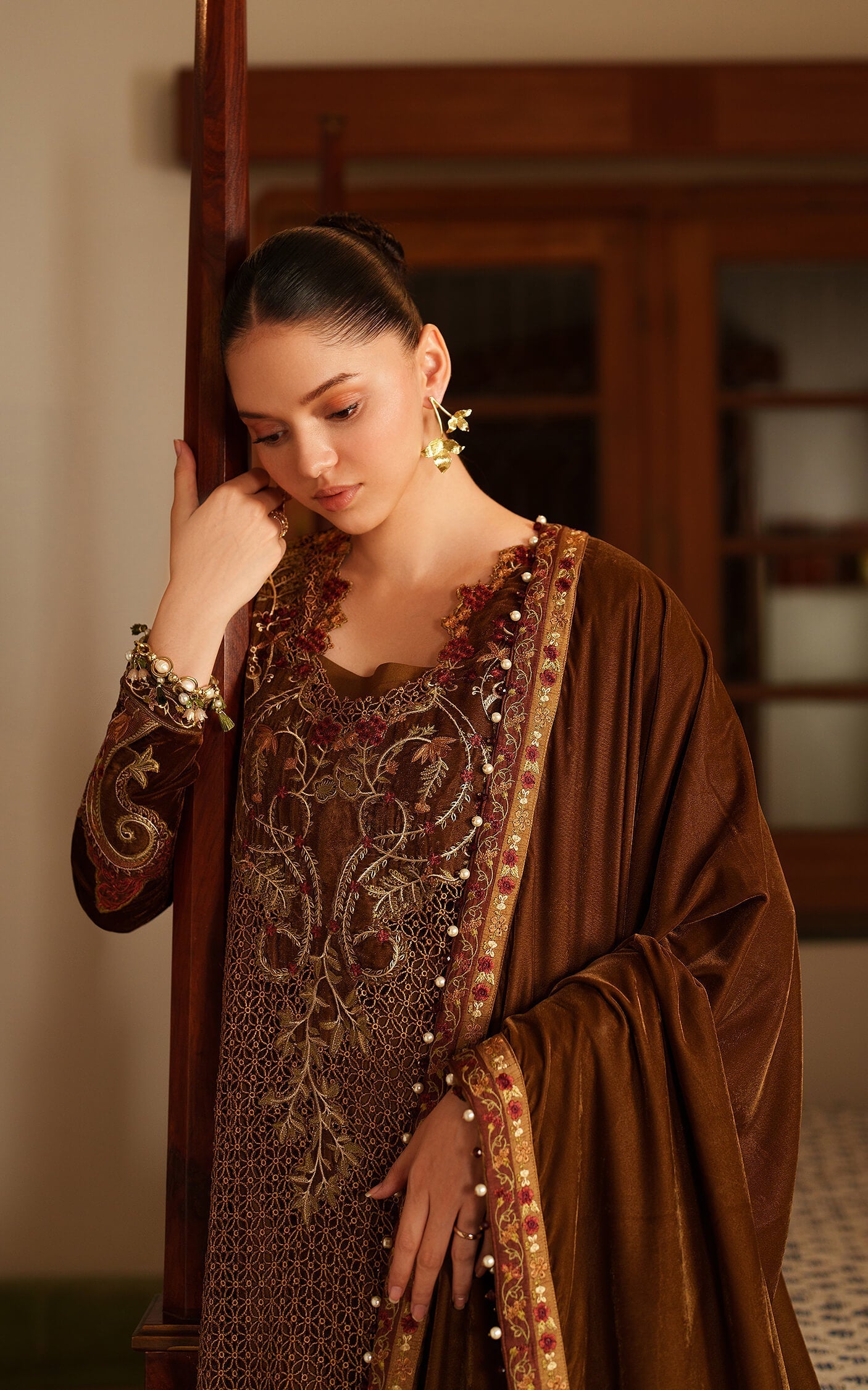 Asifa and Nabeel | Pashmina Luxe 25 |Cedar LWC25-08 - Official Asifa and Nabeel stockist in UK - Sakeena London