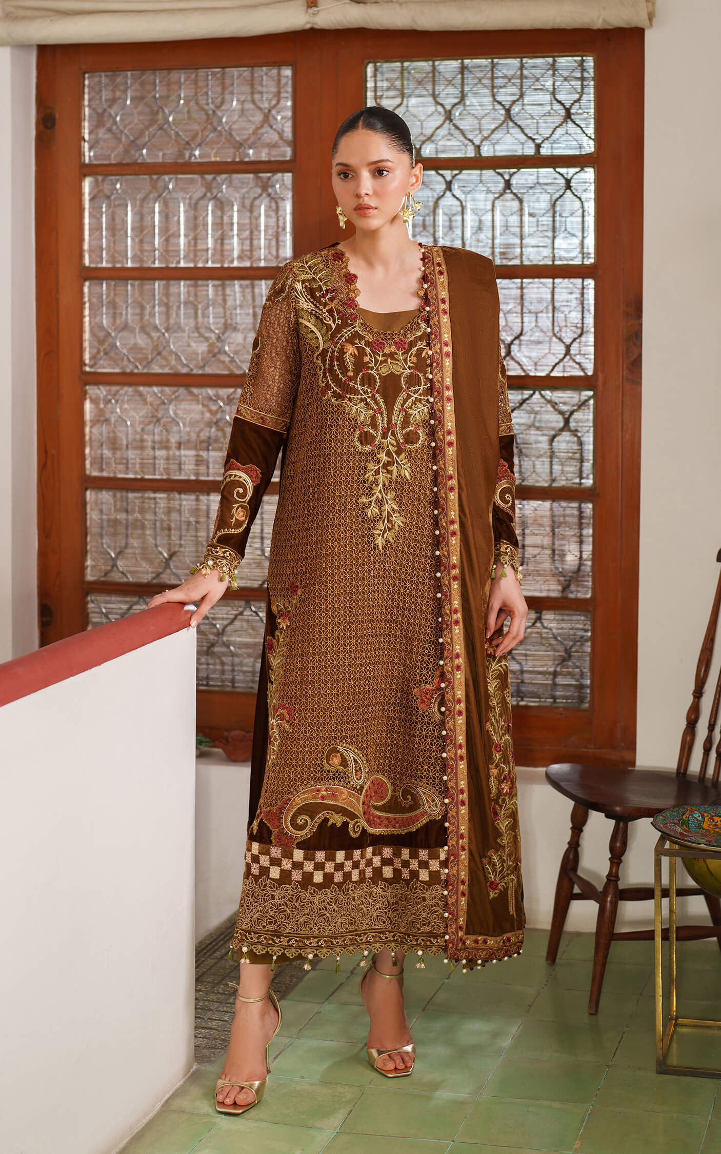 Asifa and Nabeel | Pashmina Luxe 25 |Cedar LWC25-08 - Official Asifa and Nabeel stockist in UK - Sakeena London