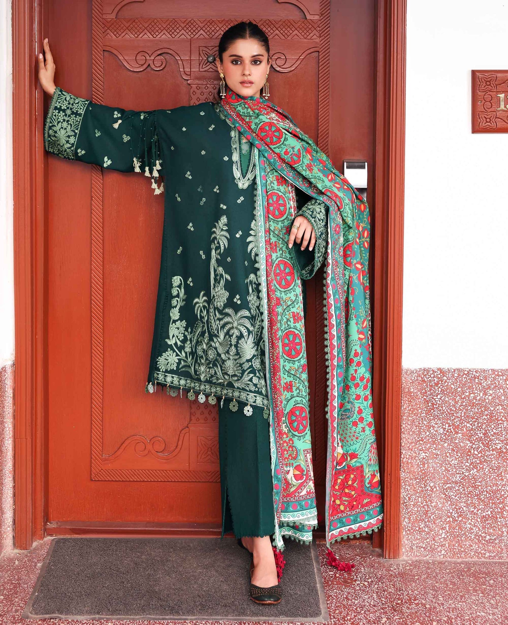 Republic Womenswear | Amaris Luxury Shawl 25 | Celeste - Official Republic Womenswear stockist in UK - Sakeena London