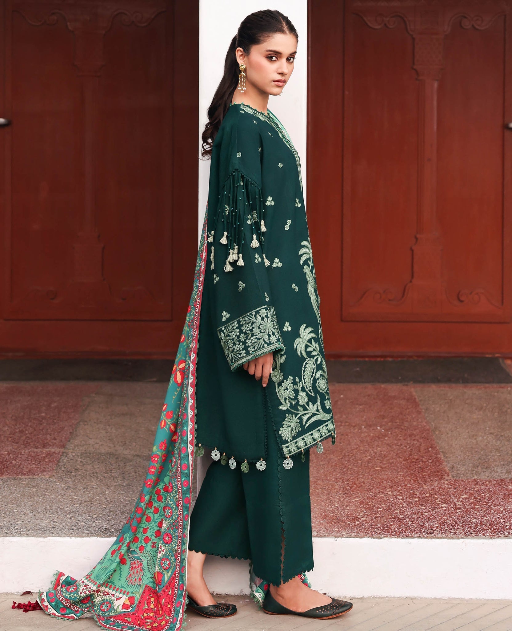 Republic Womenswear | Amaris Luxury Shawl 25 | Celeste - Official Republic Womenswear stockist in UK - Sakeena London
