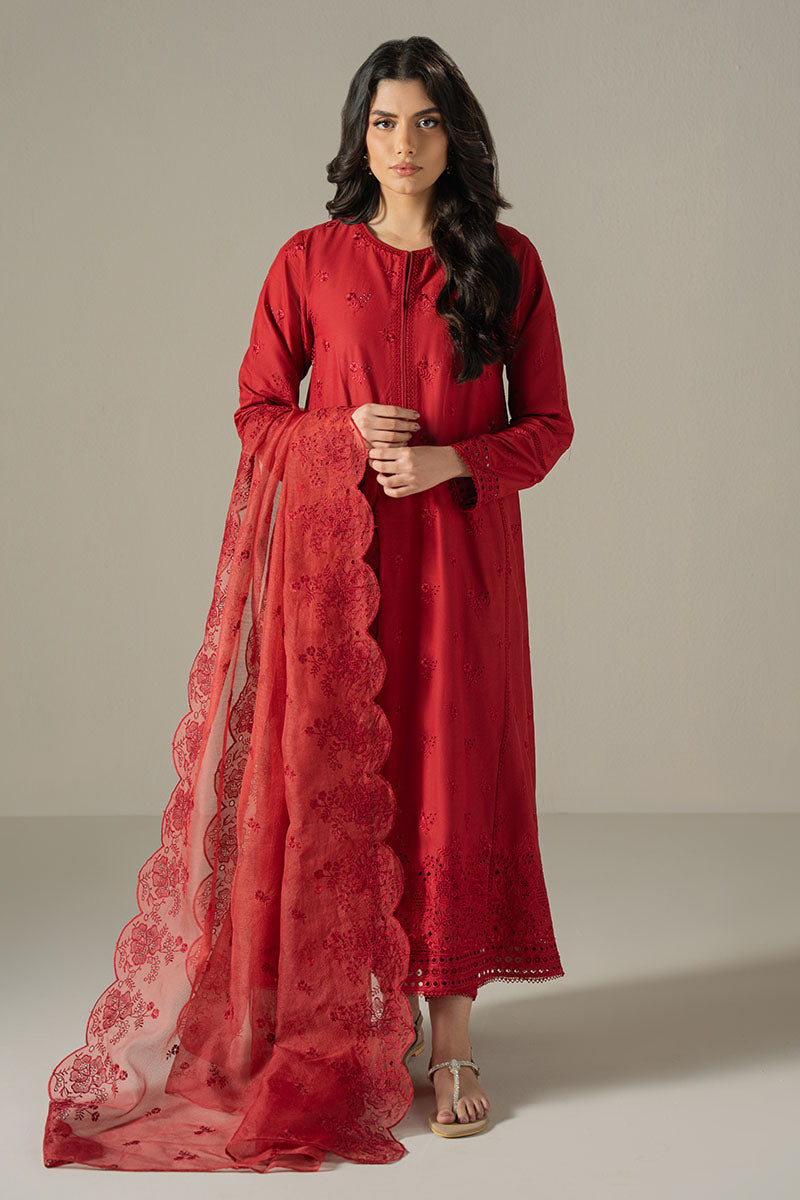 Cross Stitch | Chikankari Lawn 25 | CARMINE GRIS - Official Cross Stitch stockist in UK - Sakeena London