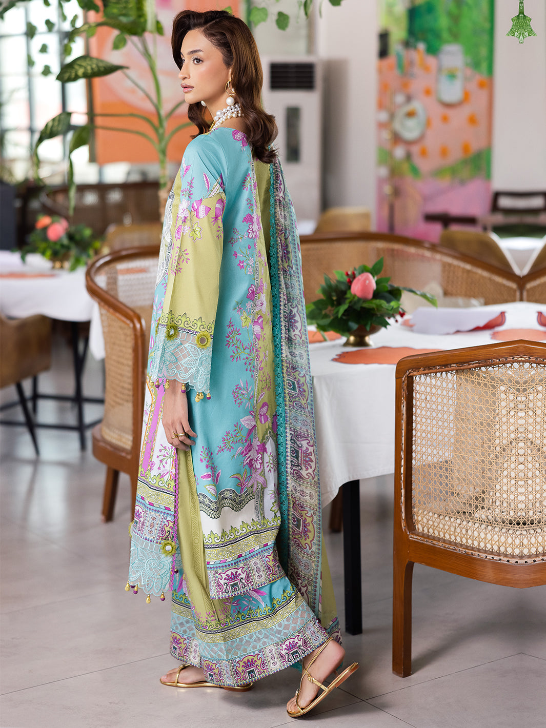 Mahnur | After Hours Luxury Lawn 25 | Citrus Glow - Official Mahnur stockist in UK - Sakeena London