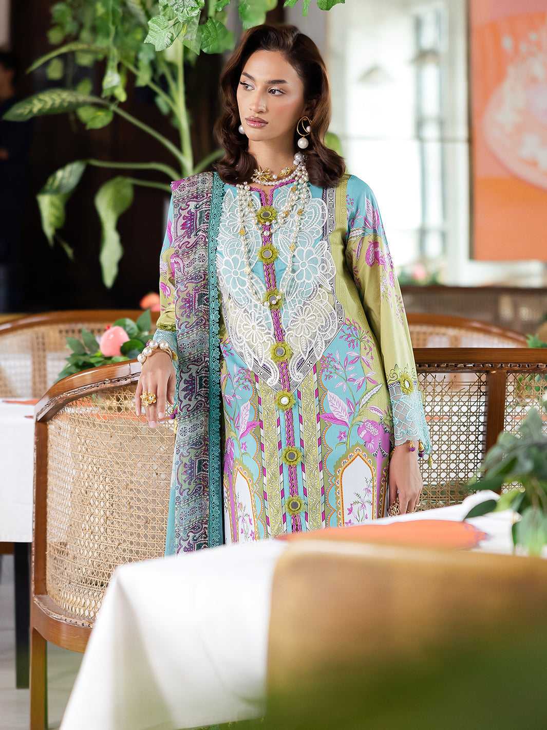 Mahnur | After Hours Luxury Lawn 25 | Citrus Glow - Official Mahnur stockist in UK - Sakeena London