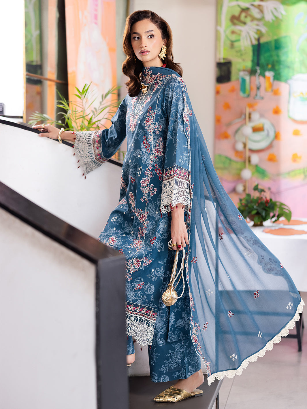 Mahnur | After Hours Luxury Lawn 25 | Confetti Hour - Official Mahnur stockist in UK - Sakeena London
