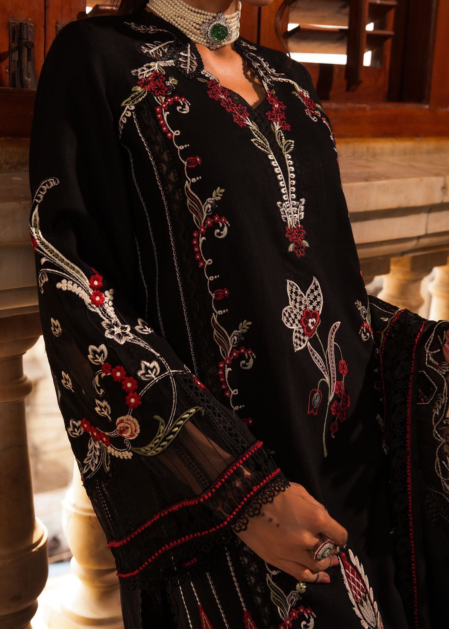 Crimson | Aaleen Winter 24 | Meenakari - Official Crimson stockist in UK - Sakeena London