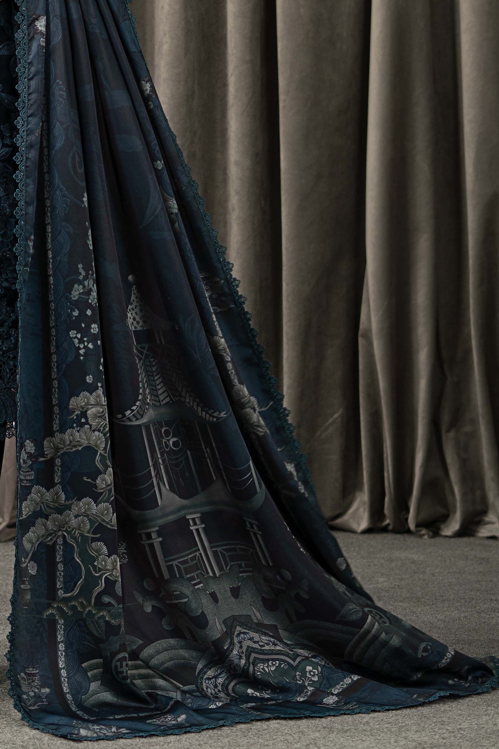 Maria B | Winter Luxe Pret 25 | WLS-1310-Teal - Official Maria B stockist in UK - Sakeena London
