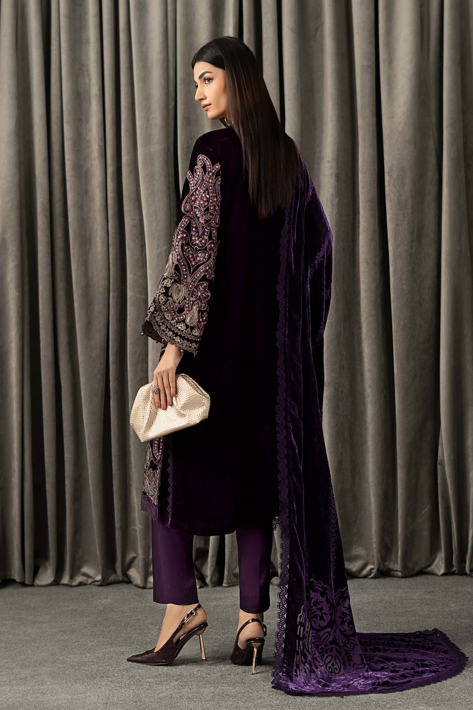 Maria B | Winter Luxe Pret 25 | WLS-1311-Purple - Official Maria B stockist in UK - Sakeena London