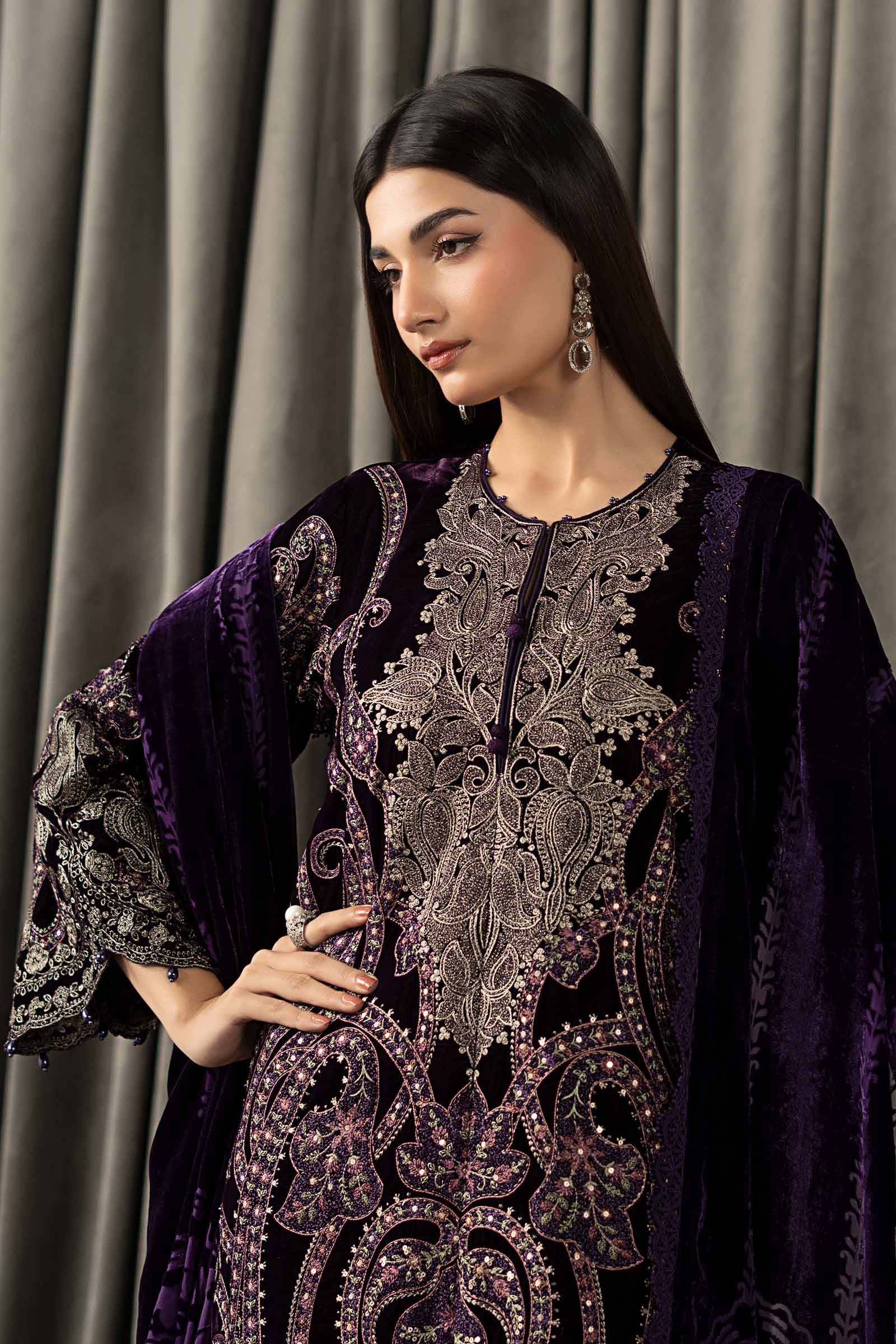 Maria B | Winter Luxe Pret 25 | WLS-1311-Purple - Official Maria B stockist in UK - Sakeena London