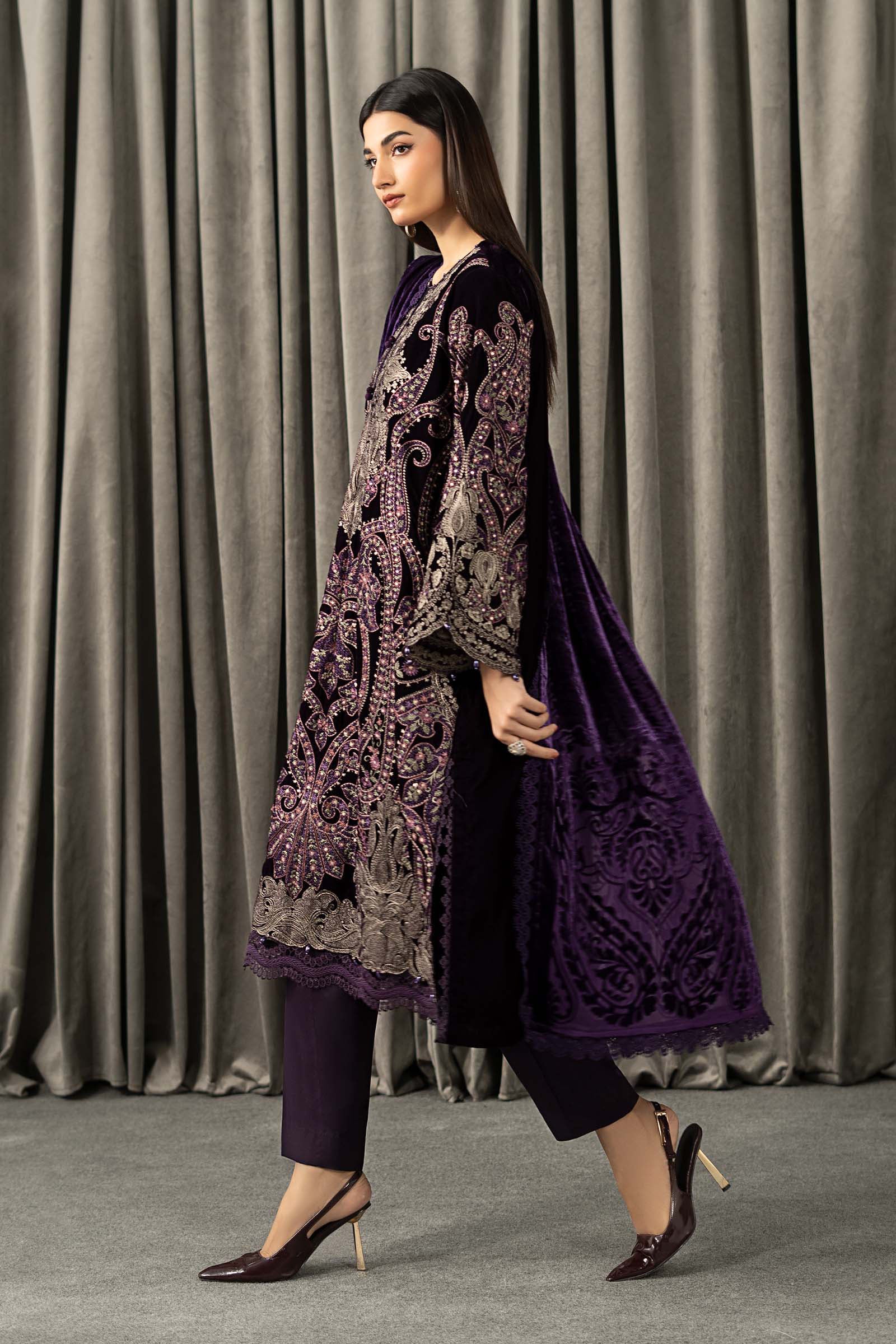 Maria B | Winter Luxe Pret 25 | WLS-1311-Purple - Official Maria B stockist in UK - Sakeena London