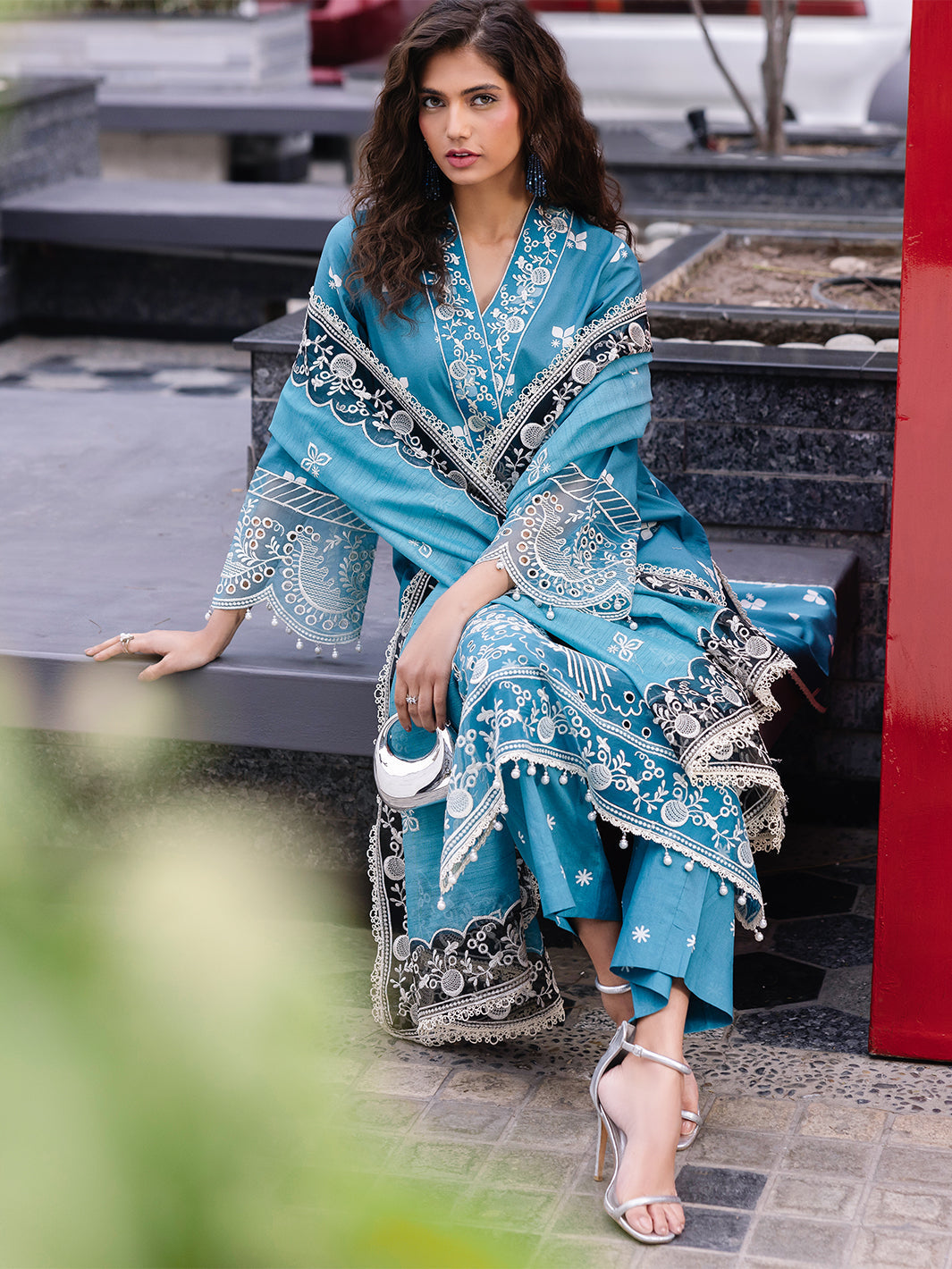 Mahnur | Broadway Luxury Lawn 25 | Scarlet - Official Mahnur stockist in UK - Sakeena London