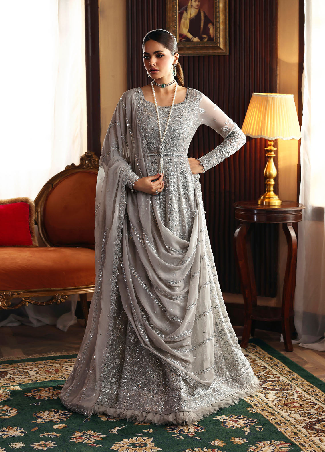 Gulaal | I Evayna Embroidered Chiffon | Sheyza - Official Gulaal stockist in UK - Sakeena London