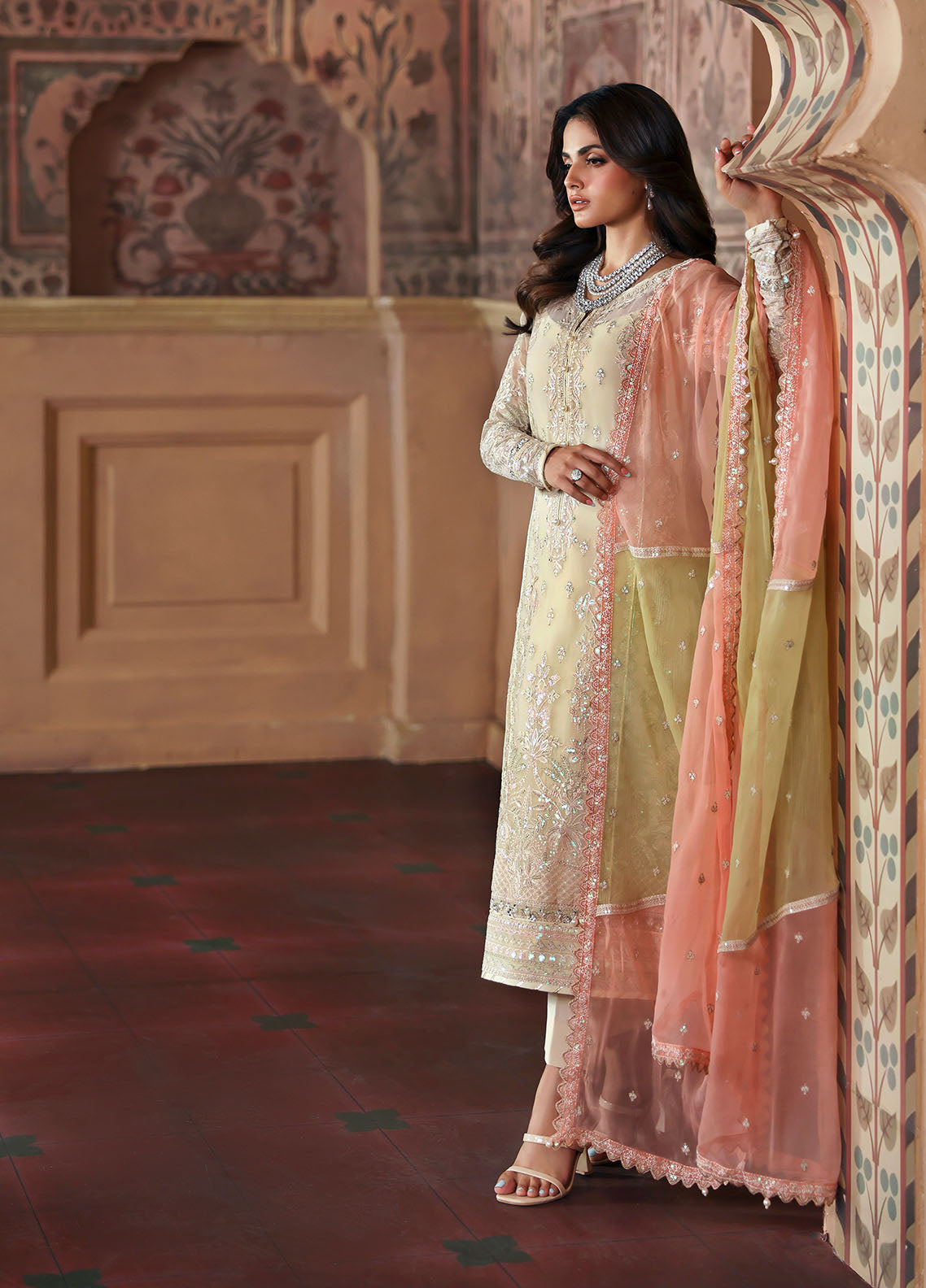 Gulaal | I Evayna Embroidered Chiffon | Fareyah - Official Gulaal stockist in UK - Sakeena London