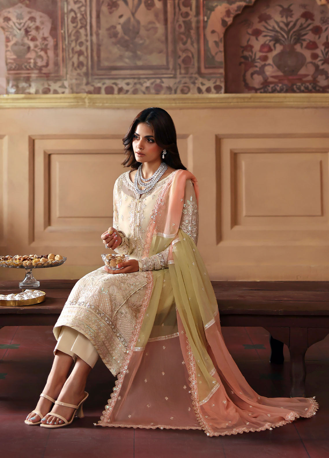 Gulaal | I Evayna Embroidered Chiffon | Fareyah - Official Gulaal stockist in UK - Sakeena London