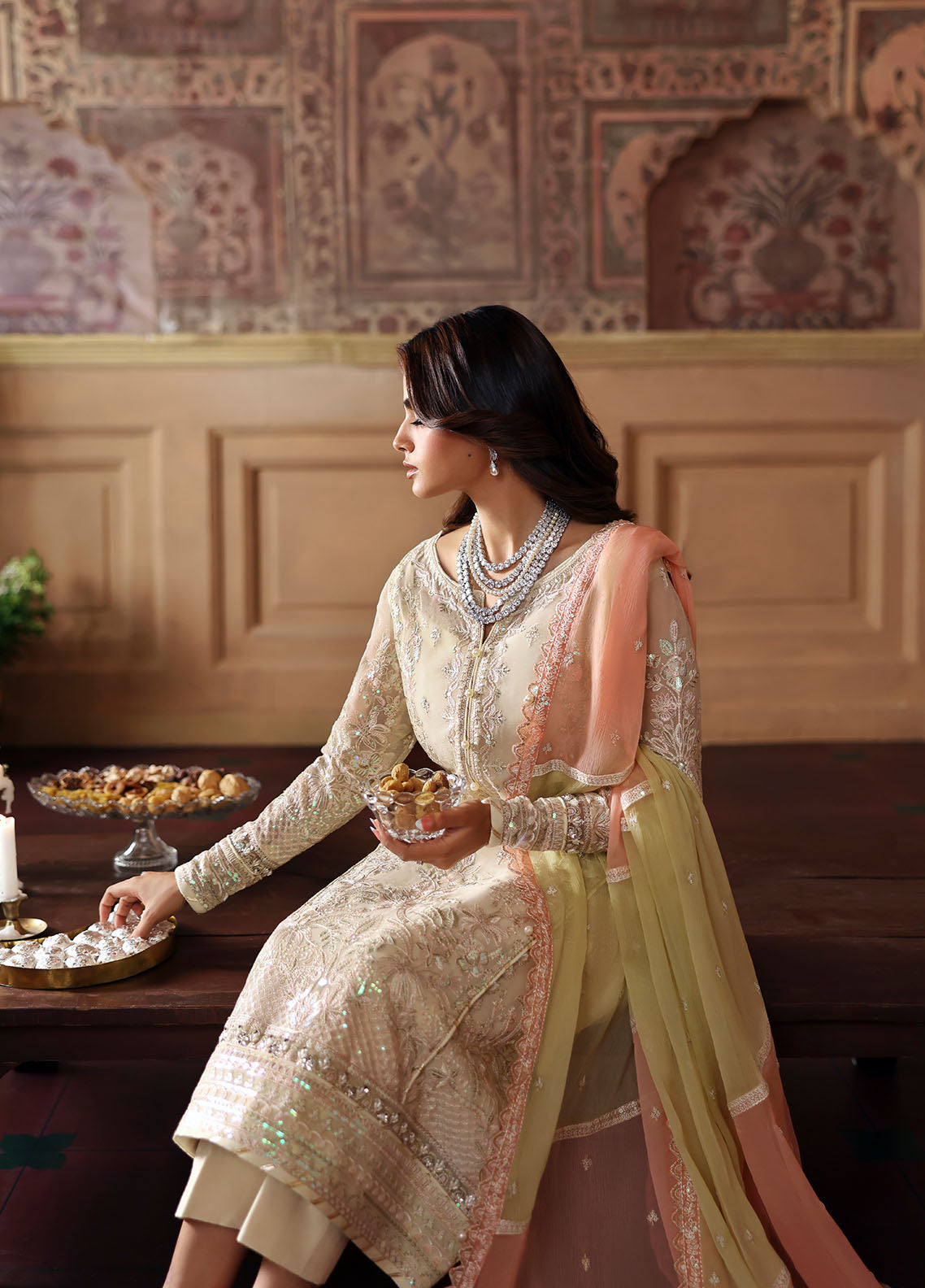 Gulaal | I Evayna Embroidered Chiffon | Fareyah - Official Gulaal stockist in UK - Sakeena London