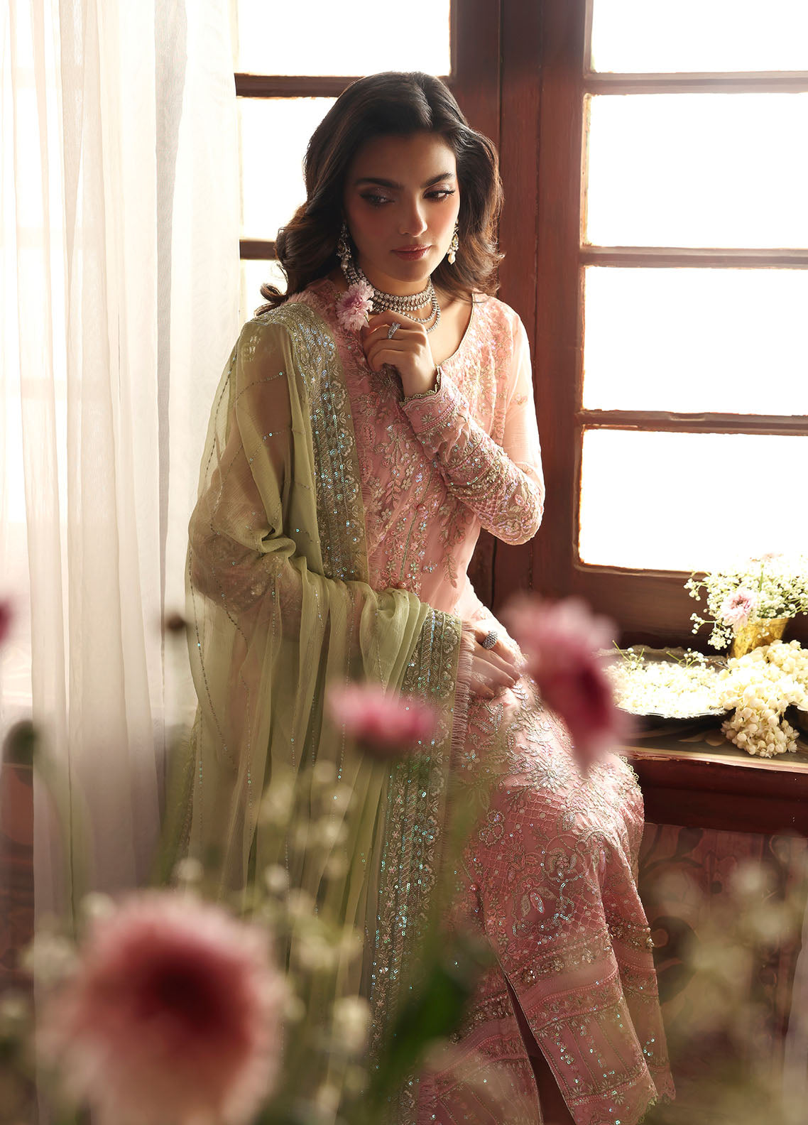 Gulaal | I Evayna Embroidered Chiffon | Layana - Official Gulaal stockist in UK - Sakeena London