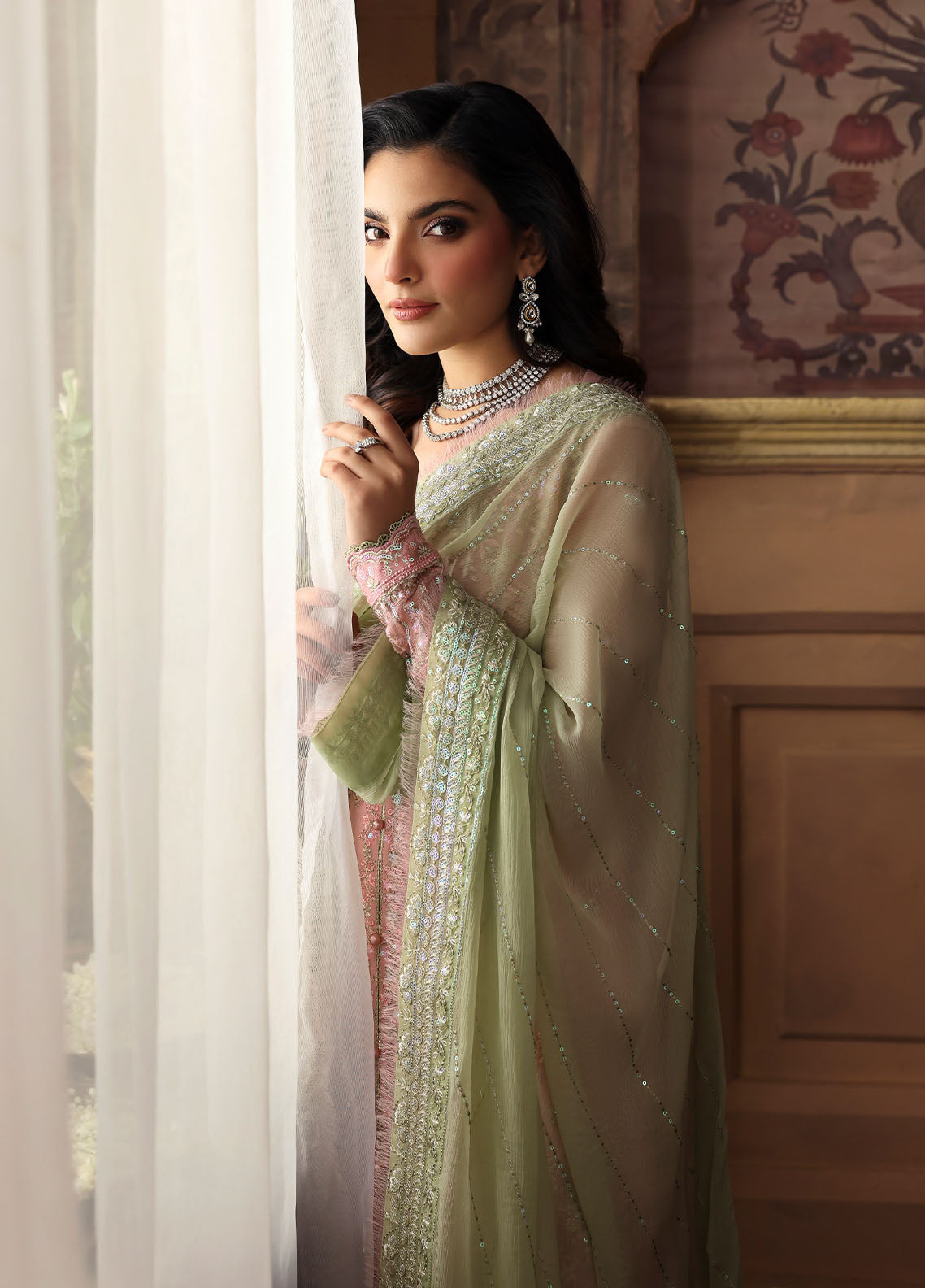 Gulaal | I Evayna Embroidered Chiffon | Layana - Official Gulaal stockist in UK - Sakeena London