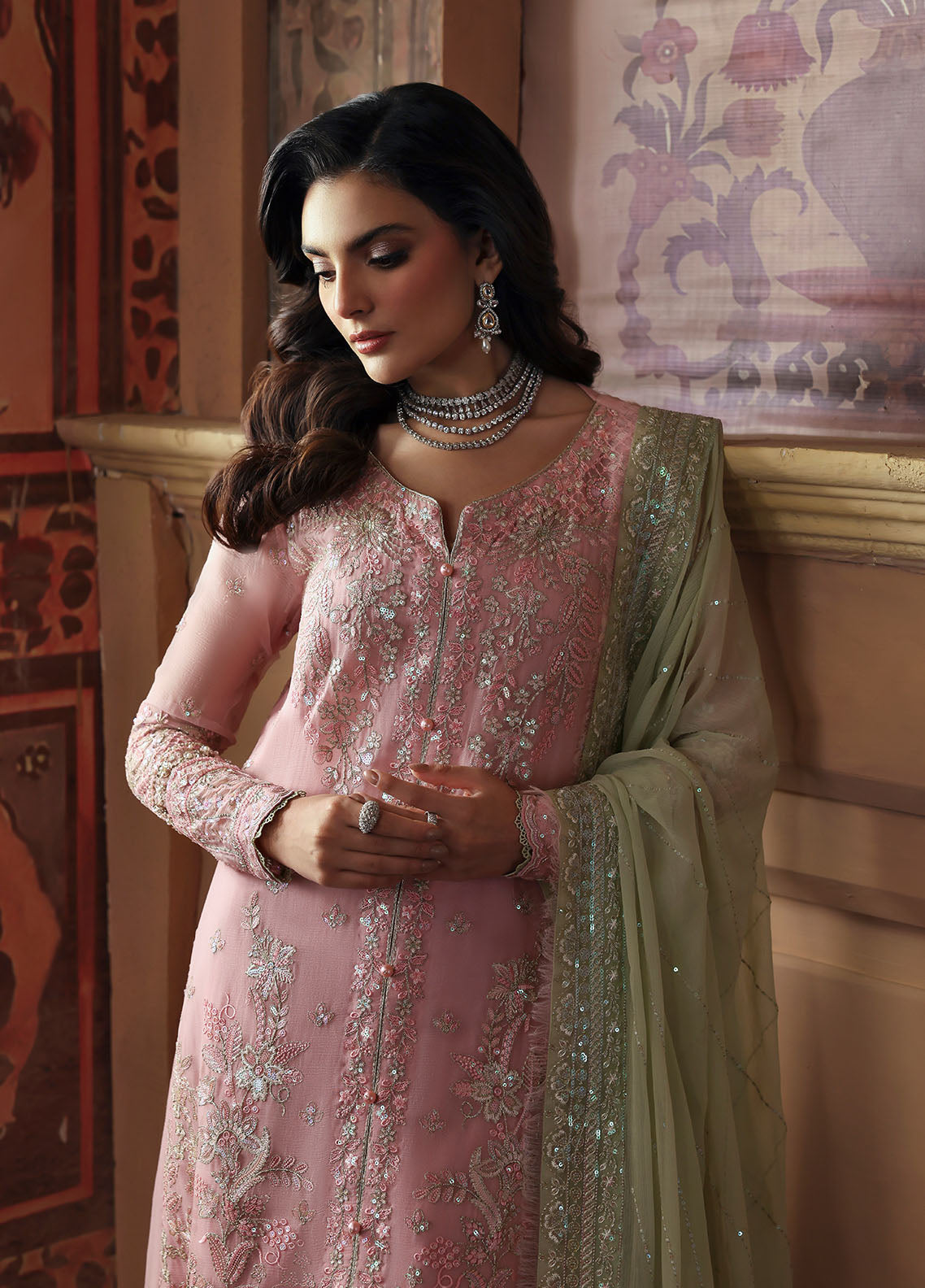 Gulaal | I Evayna Embroidered Chiffon | Layana - Official Gulaal stockist in UK - Sakeena London