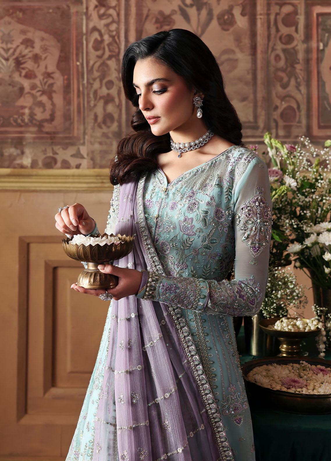 Gulaal | I Evayna Embroidered Chiffon | Delina - Official Gulaal stockist in UK - Sakeena London