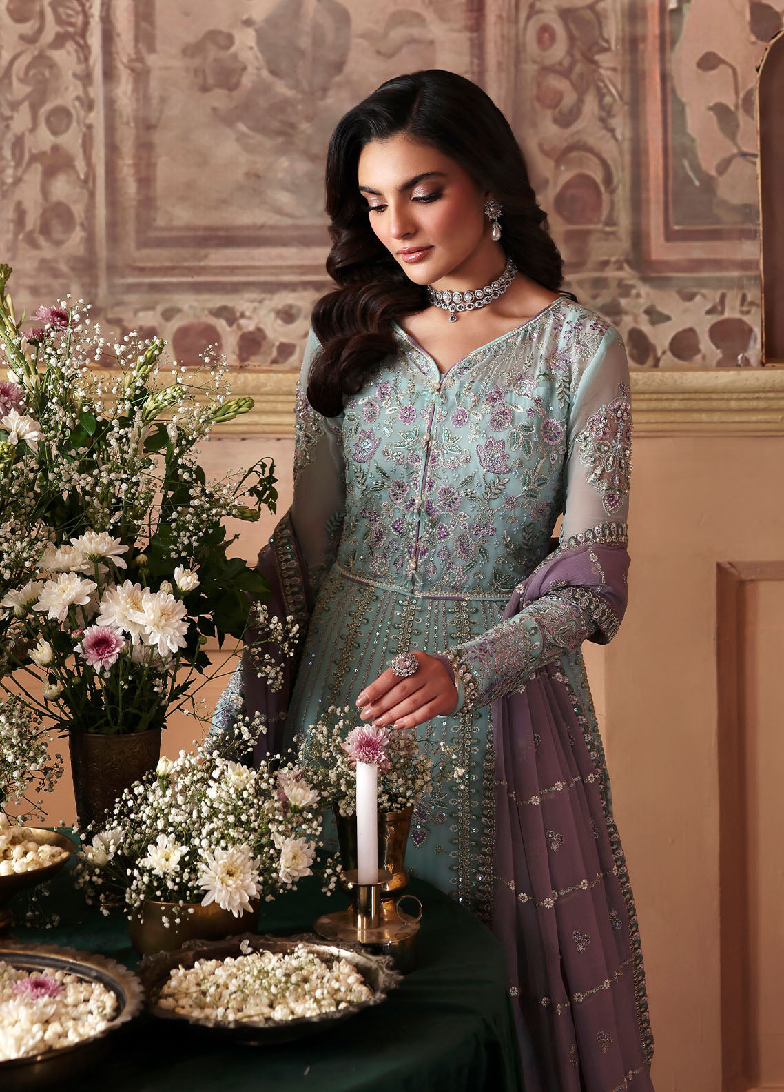 Gulaal | I Evayna Embroidered Chiffon | Delina - Official Gulaal stockist in UK - Sakeena London