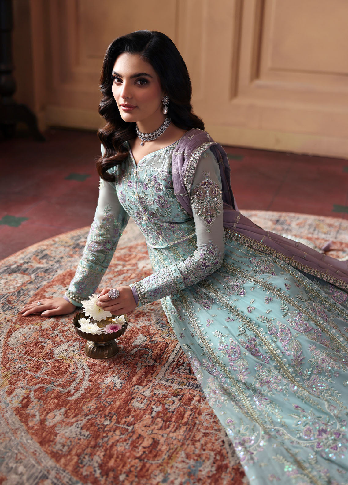 Gulaal | I Evayna Embroidered Chiffon | Delina - Official Gulaal stockist in UK - Sakeena London