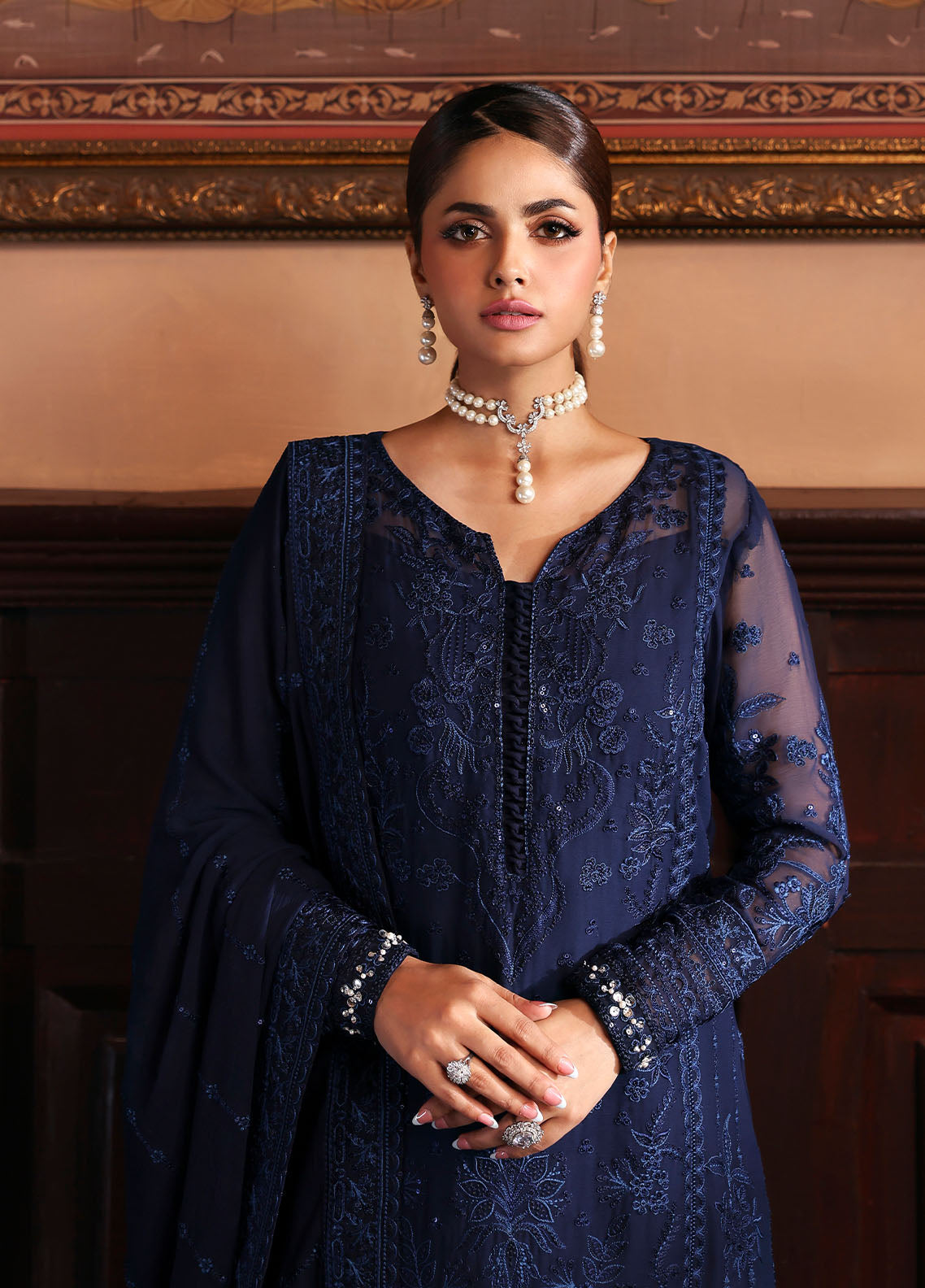 Gulaal | I Evayna Embroidered Chiffon | Leesha - Official Gulaal stockist in UK - Sakeena London