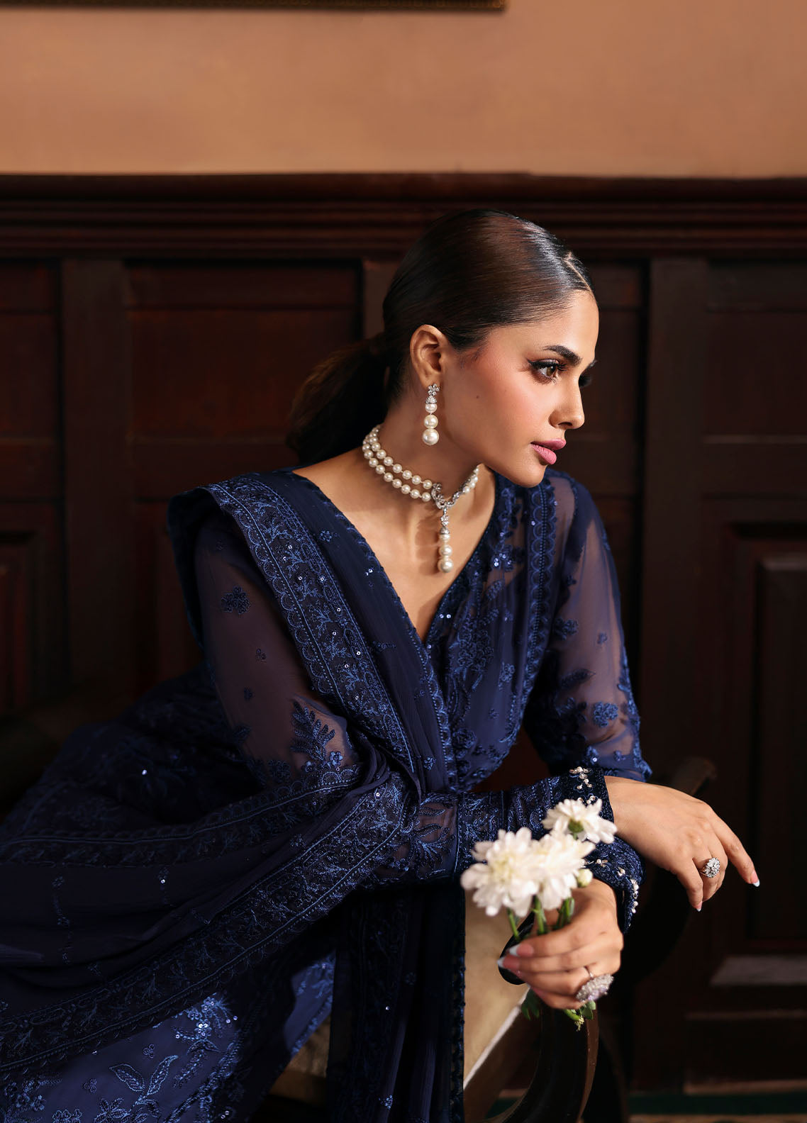 Gulaal | I Evayna Embroidered Chiffon | Leesha - Official Gulaal stockist in UK - Sakeena London