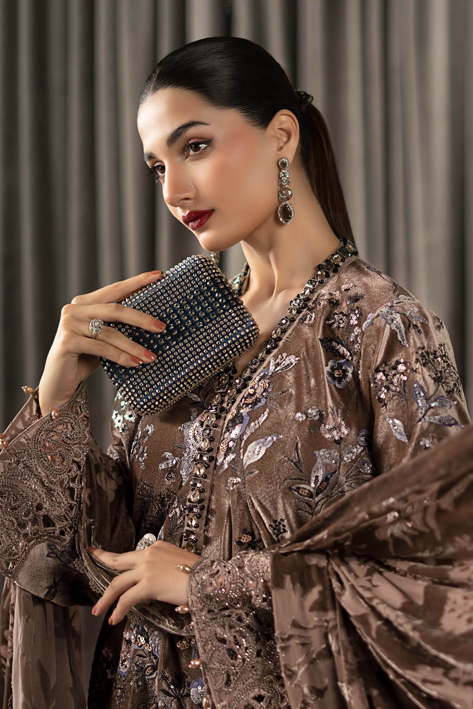 Maria B | Winter Luxe Pret 25 | WLS-1303-BEIGE - Official Maria B stockist in UK - Sakeena London