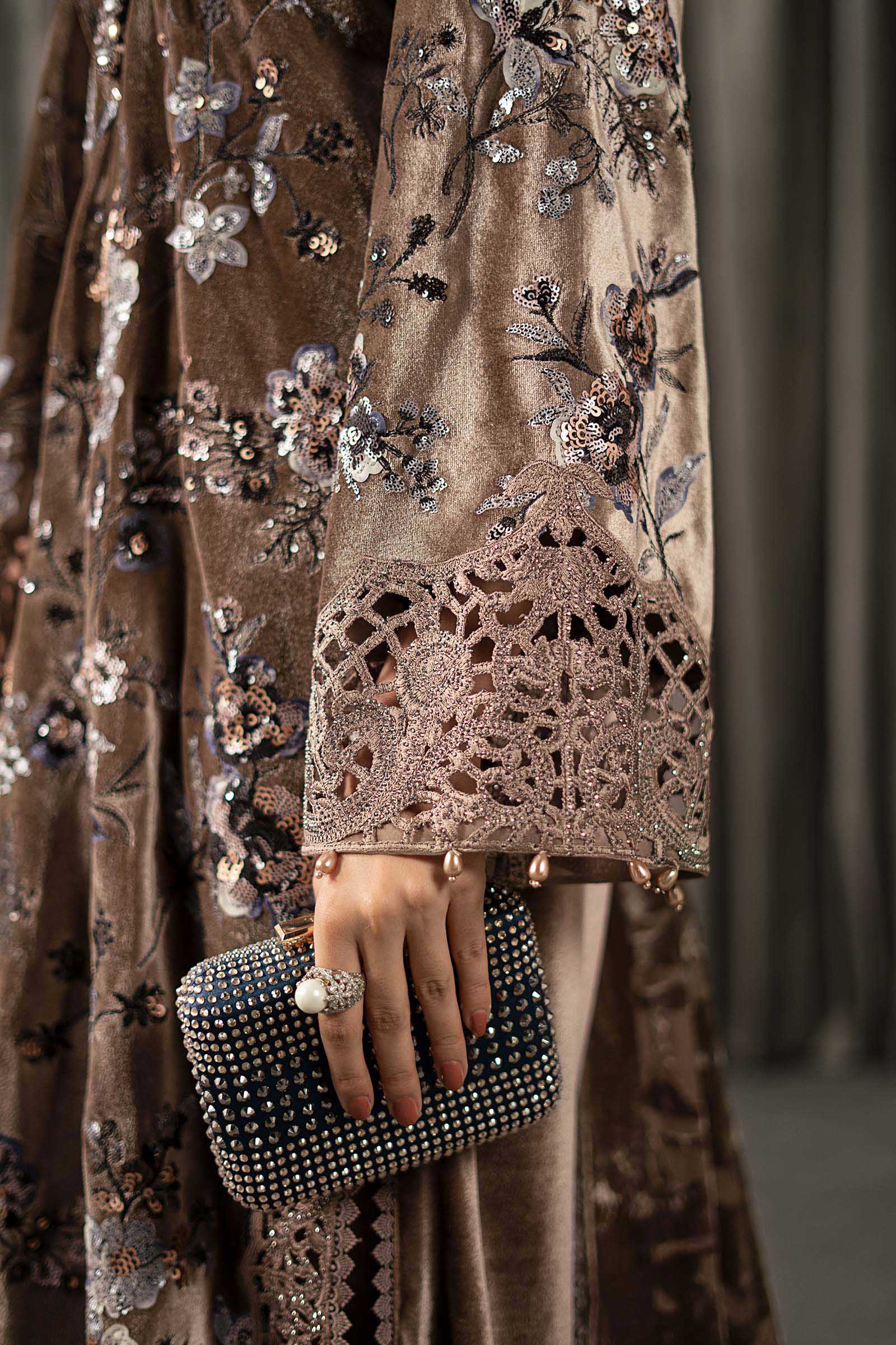 Maria B | Winter Luxe Pret 25 | WLS-1303-BEIGE - Official Maria B stockist in UK - Sakeena London