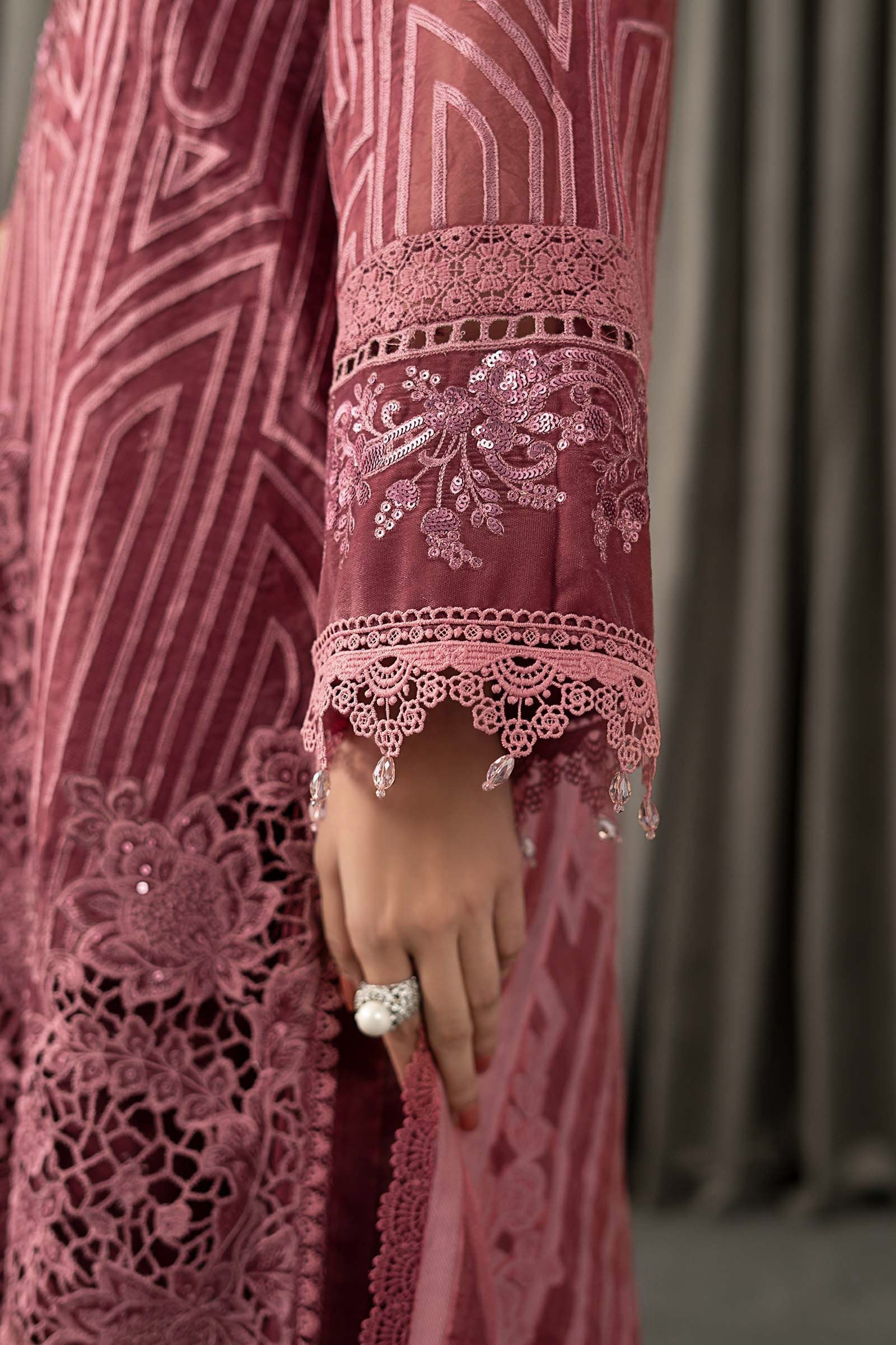 Maria B | Winter Luxe Pret 25 | WLS-1304-Ash Pink - Official Maria B stockist in UK - Sakeena London