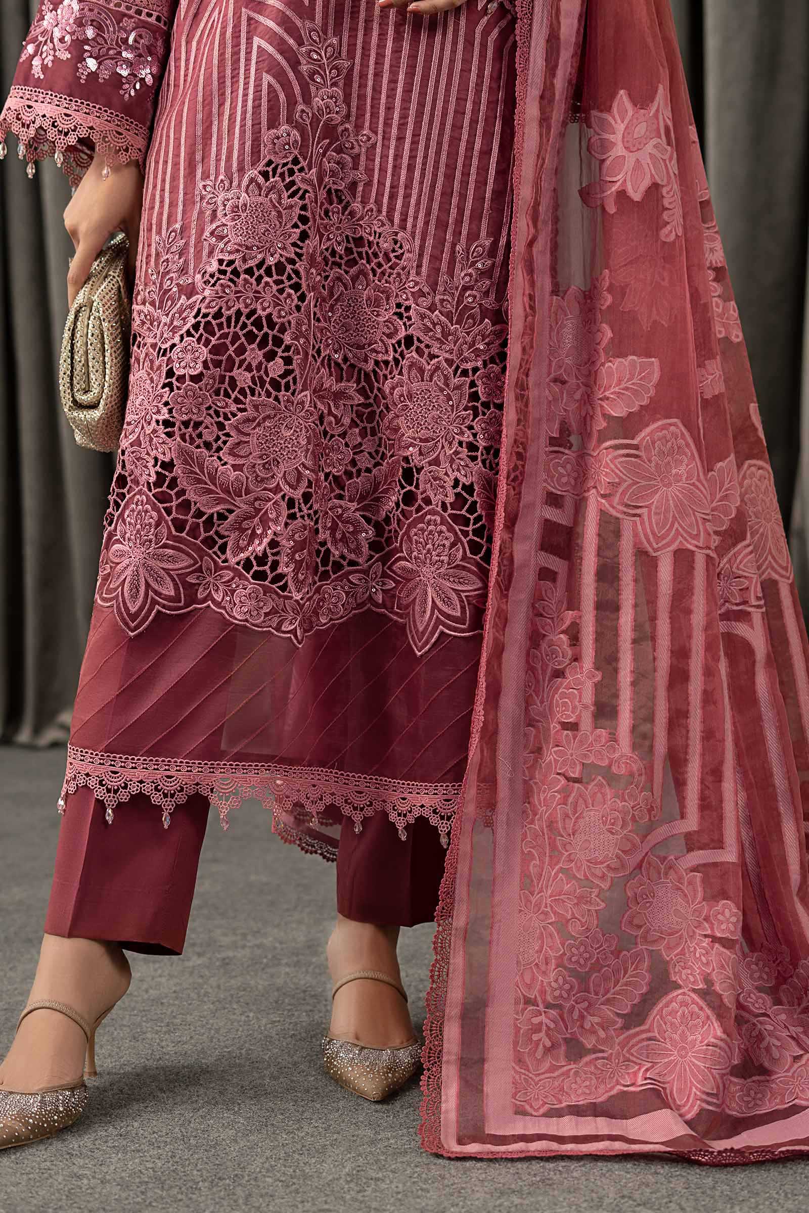 Maria B | Winter Luxe Pret 25 | WLS-1304-Ash Pink - Official Maria B stockist in UK - Sakeena London
