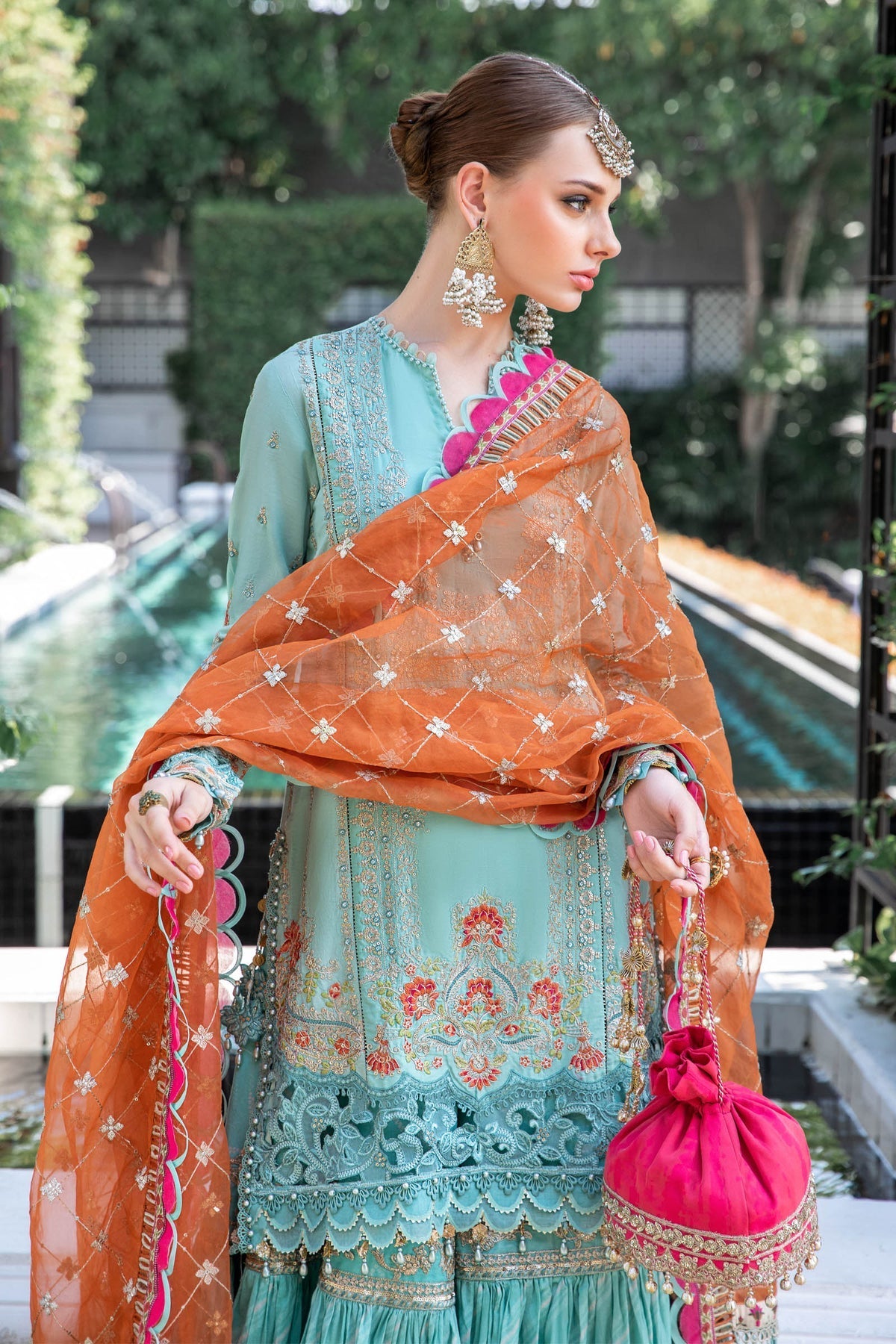 Maria B | Lawn Eid Collection | EL-23-05-Sea Green - Official Maria B stockist in UK - Sakeena London