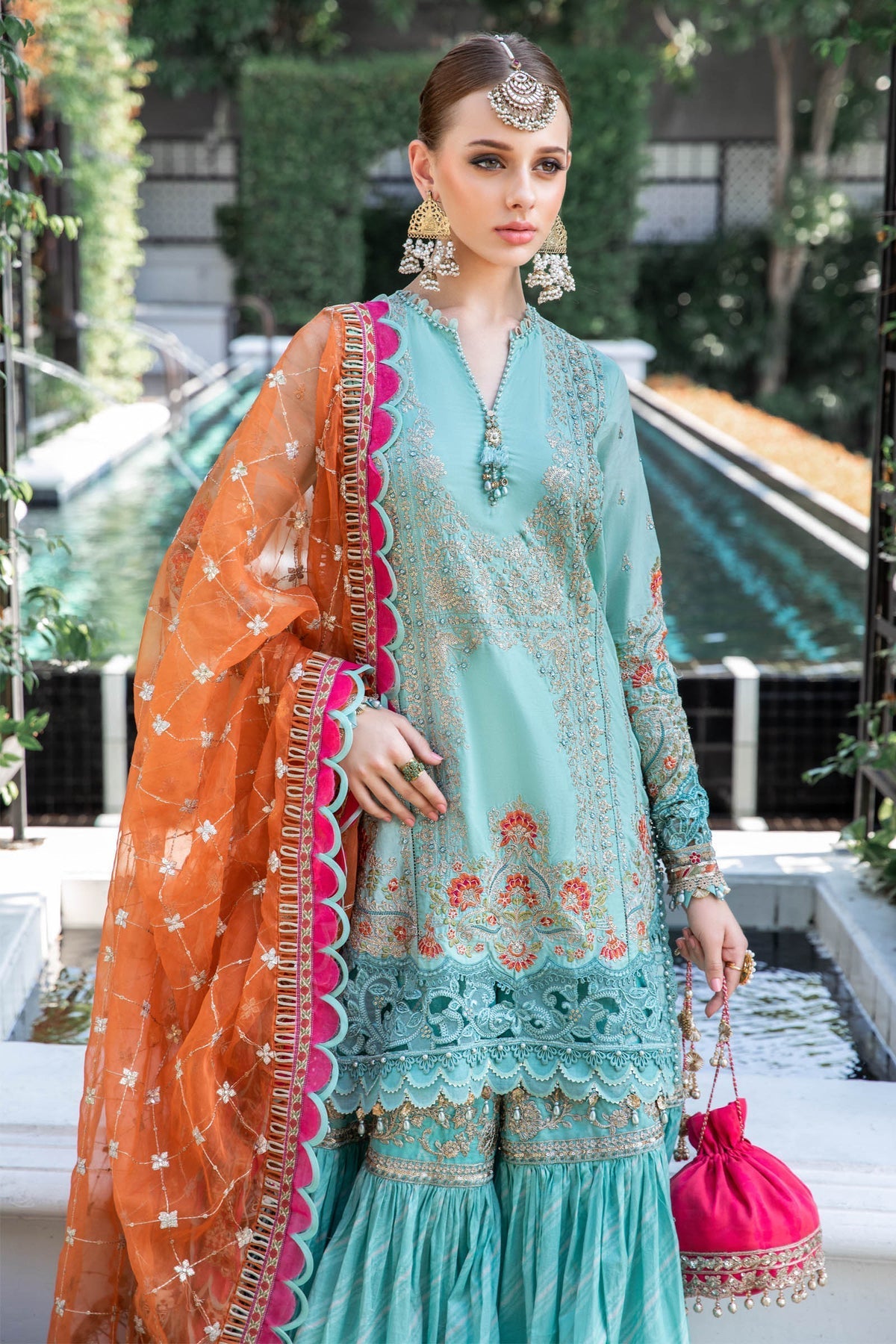Maria B | Lawn Eid Collection | EL-23-05-Sea Green - Official Maria B stockist in UK - Sakeena London