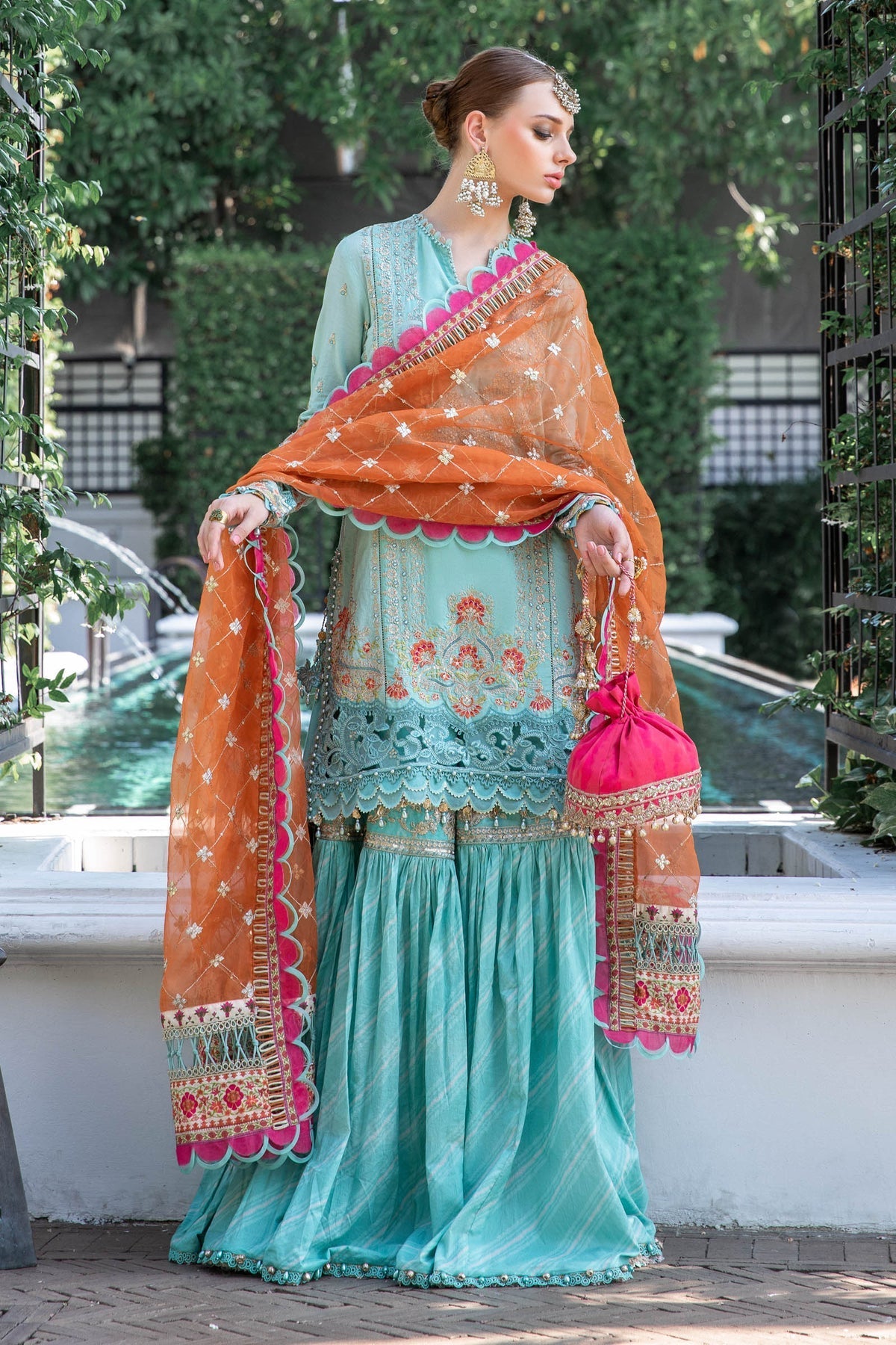Maria B | Lawn Eid Collection | EL-23-05-Sea Green - Official Maria B stockist in UK - Sakeena London