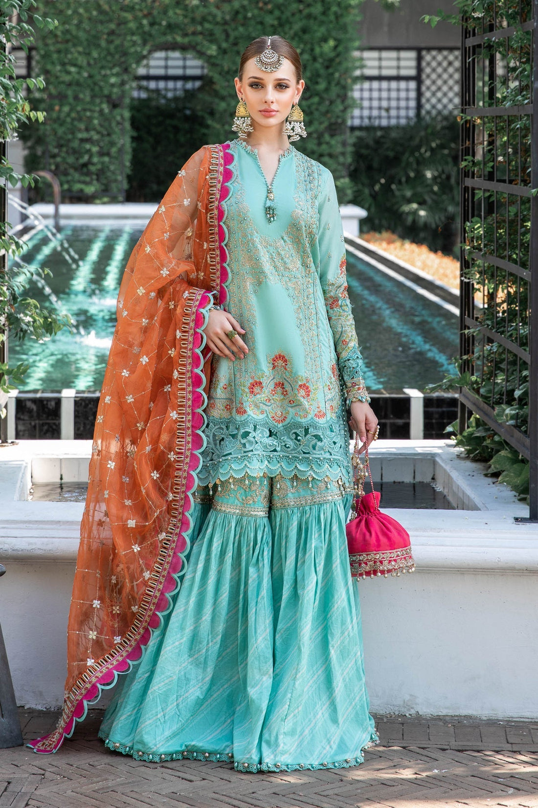 Maria B | Lawn Eid Collection | EL-23-05-Sea Green - Official Maria B stockist in UK - Sakeena London