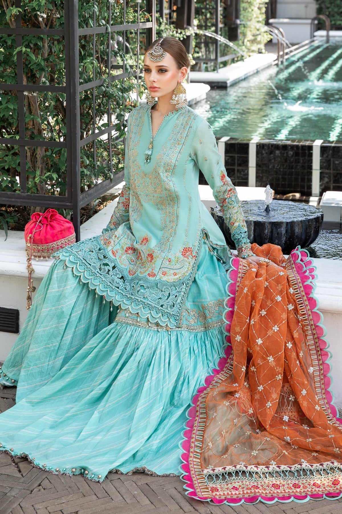 Maria B | Lawn Eid Collection | EL-23-05-Sea Green - Official Maria B stockist in UK - Sakeena London
