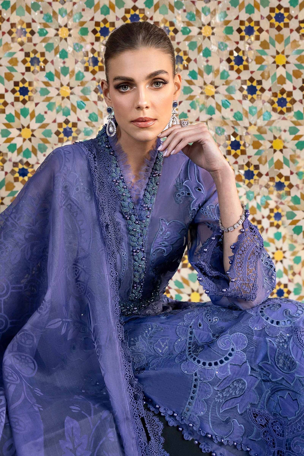 Maria B | Luxury Lawn 25 | D-2506-B - Official Maria B stockist in UK - Sakeena London