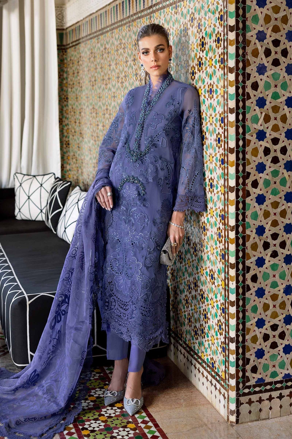 Maria B | Luxury Lawn 25 | D-2506-B - Official Maria B stockist in UK - Sakeena London
