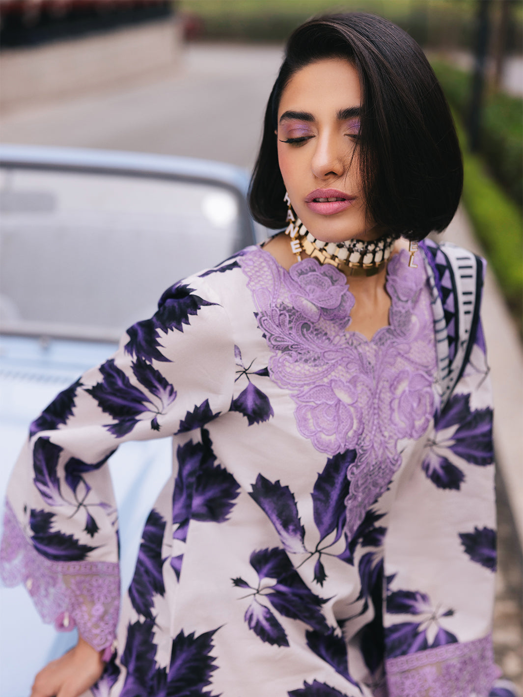 Mahnur | Broadway Luxury Lawn 25 | Lilac - Official Mahnur stockist in UK - Sakeena London